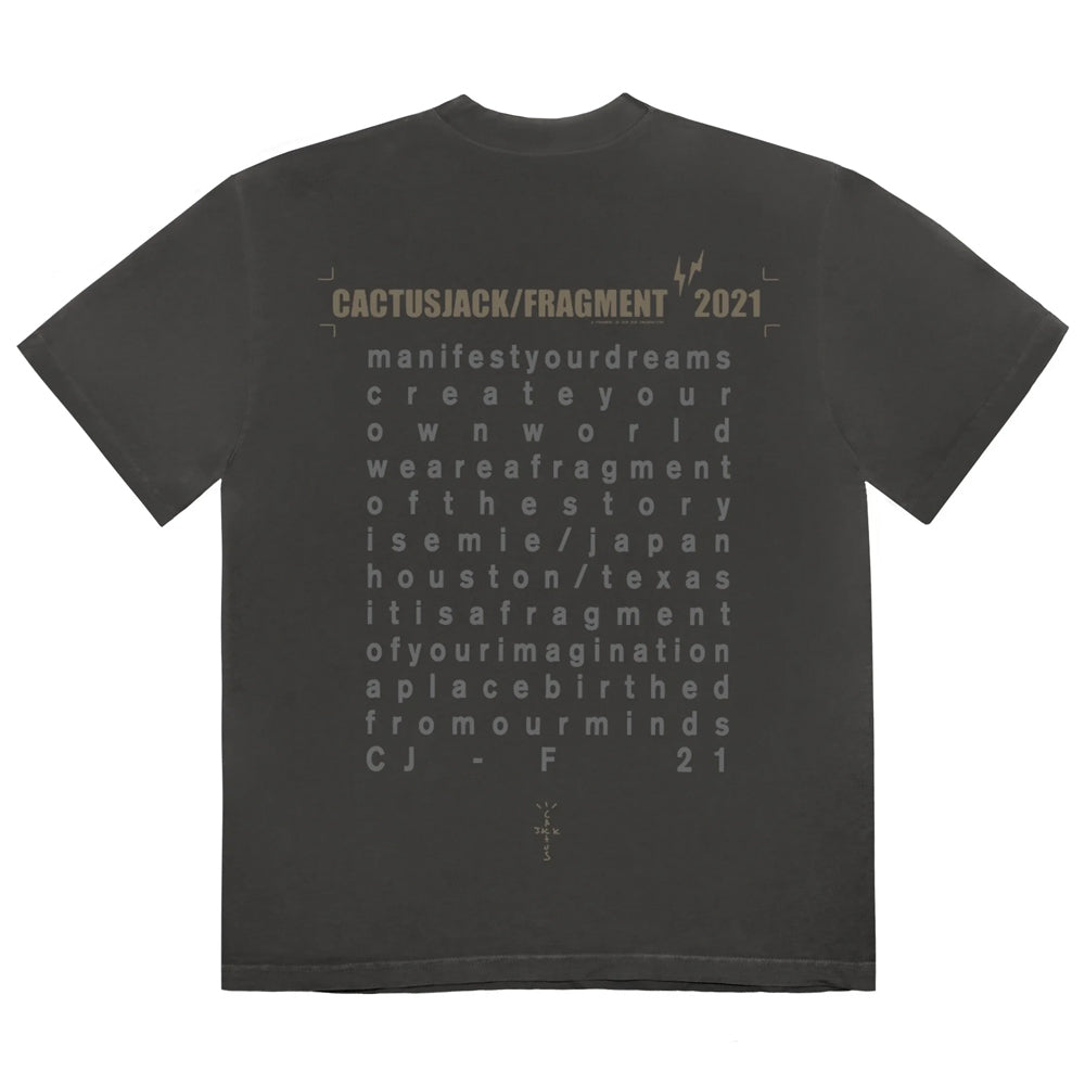 Travis Scott Cactus Jack For Fragment Create T-shirt Washed Black-PLUS
