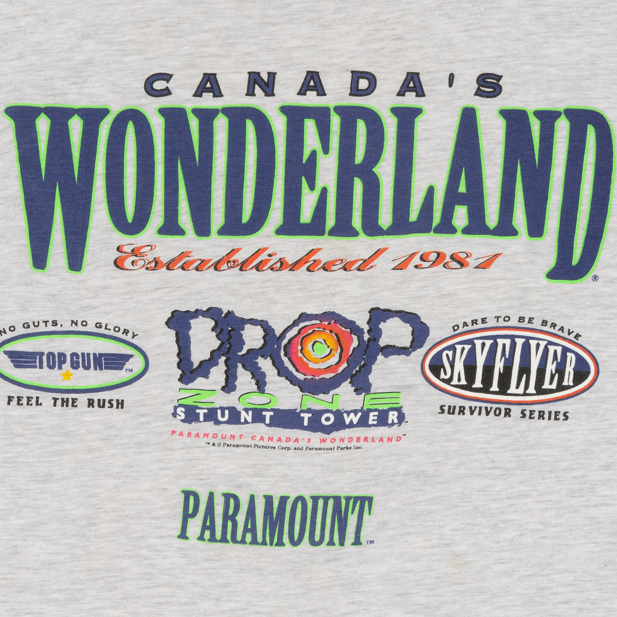 Canada's Wonderland Amusement Park 90s Merchandise Grey-PLUS