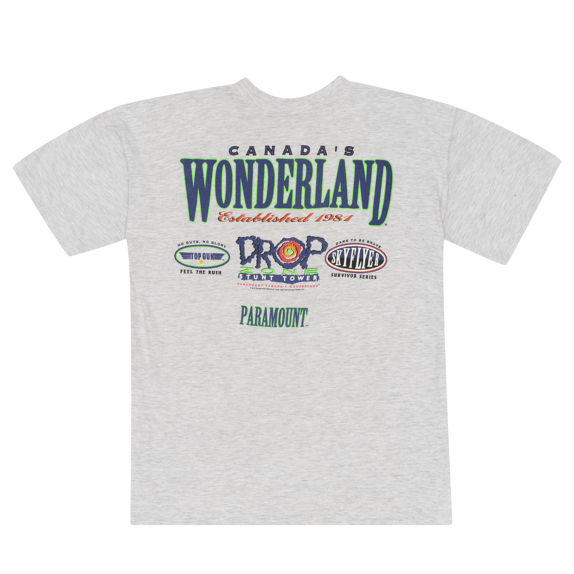 Canada's Wonderland Amusement Park 90s Merchandise Grey-PLUS