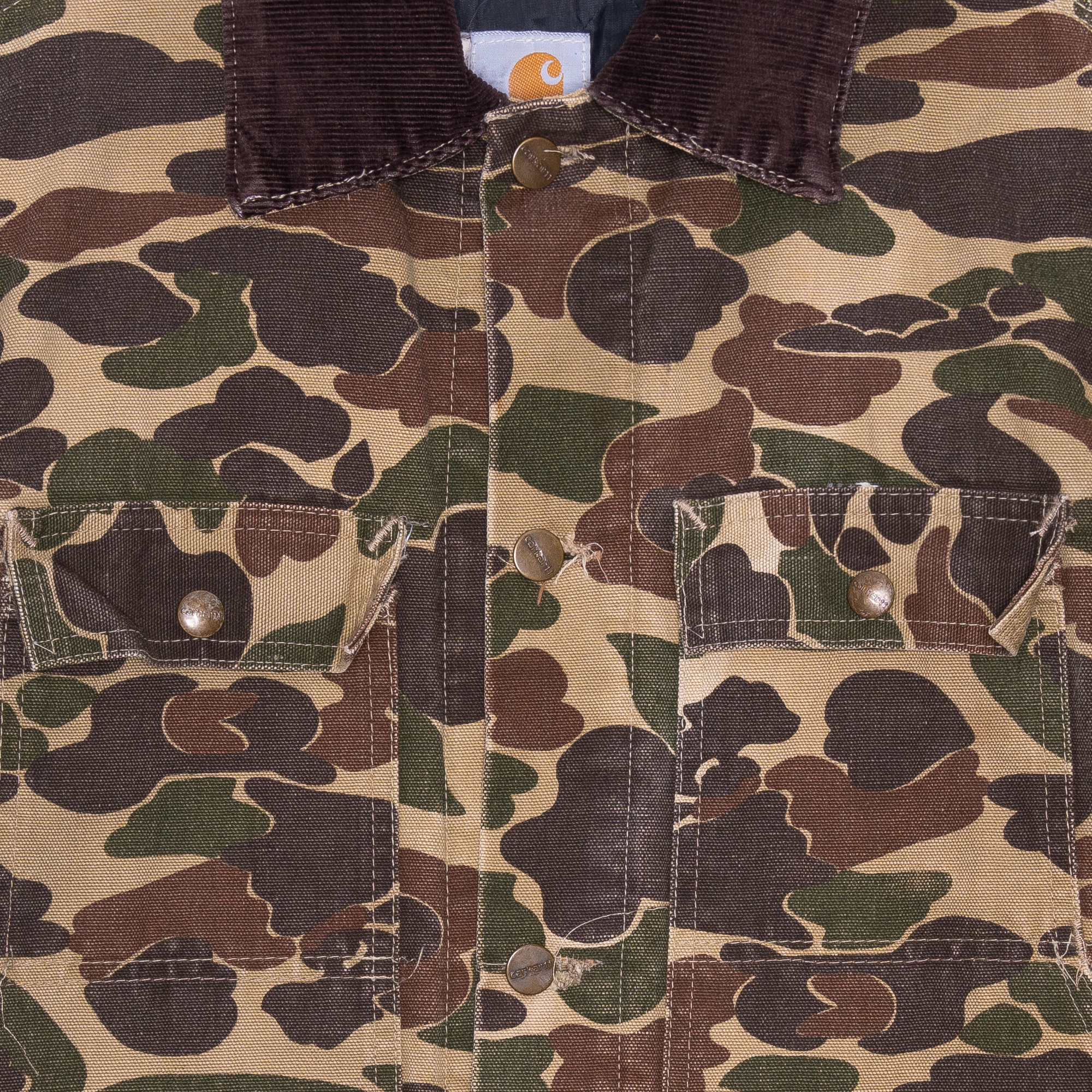 Carhartt Buttoned Camouflage Jacket Brown Green-PLUS