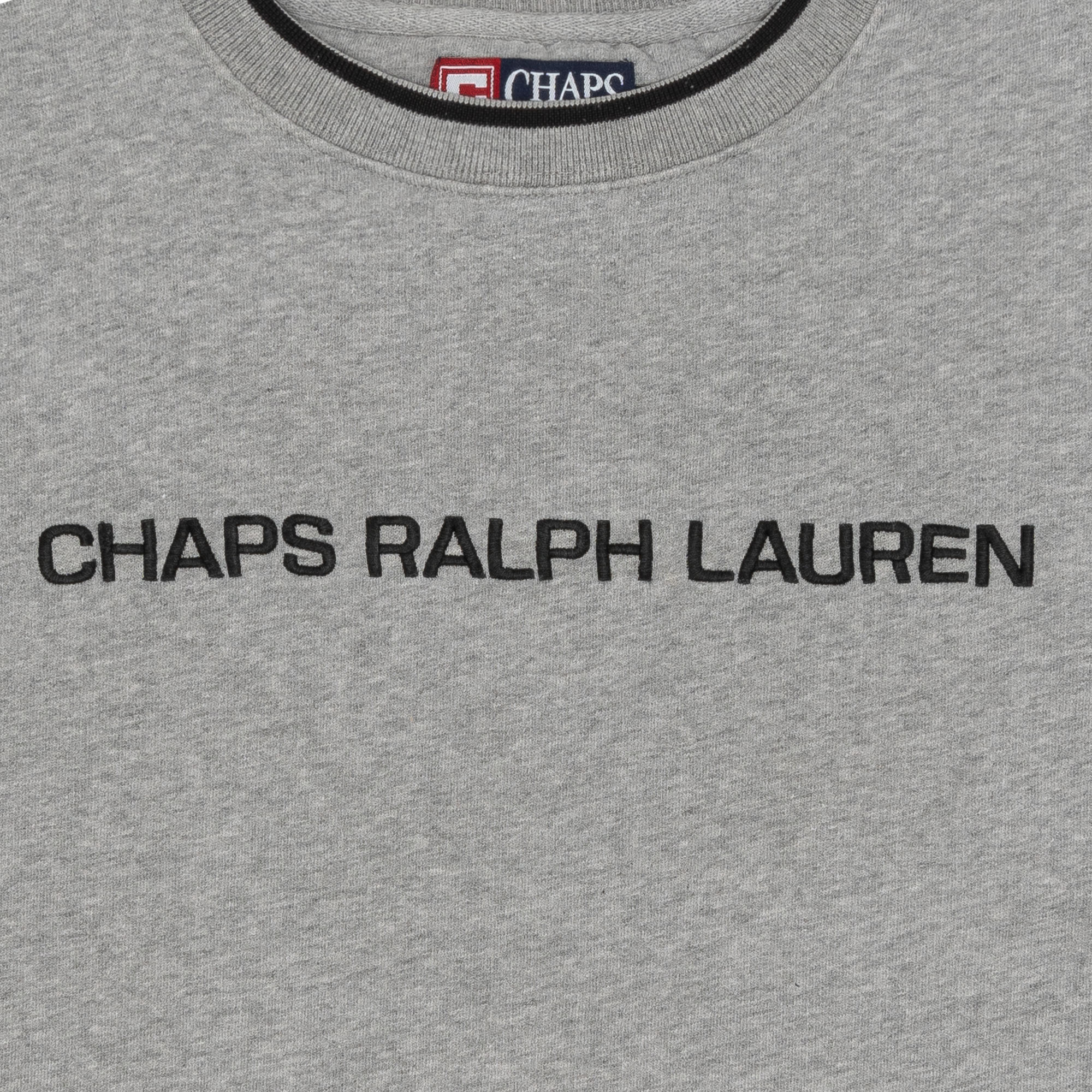 Chaps Ralph Lauren Embroidered Spellout Crewneck Grey-PLUS