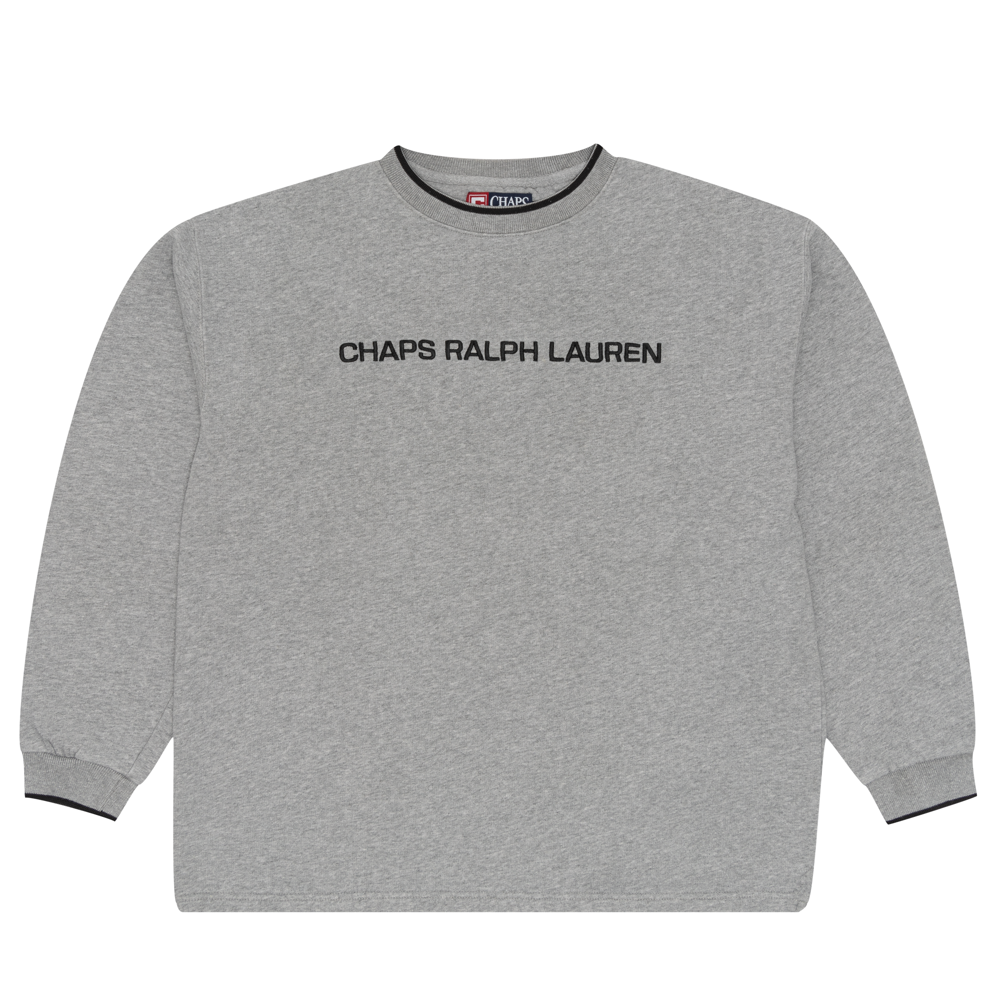 Chaps Ralph Lauren Embroidered Spellout Crewneck Grey-PLUS