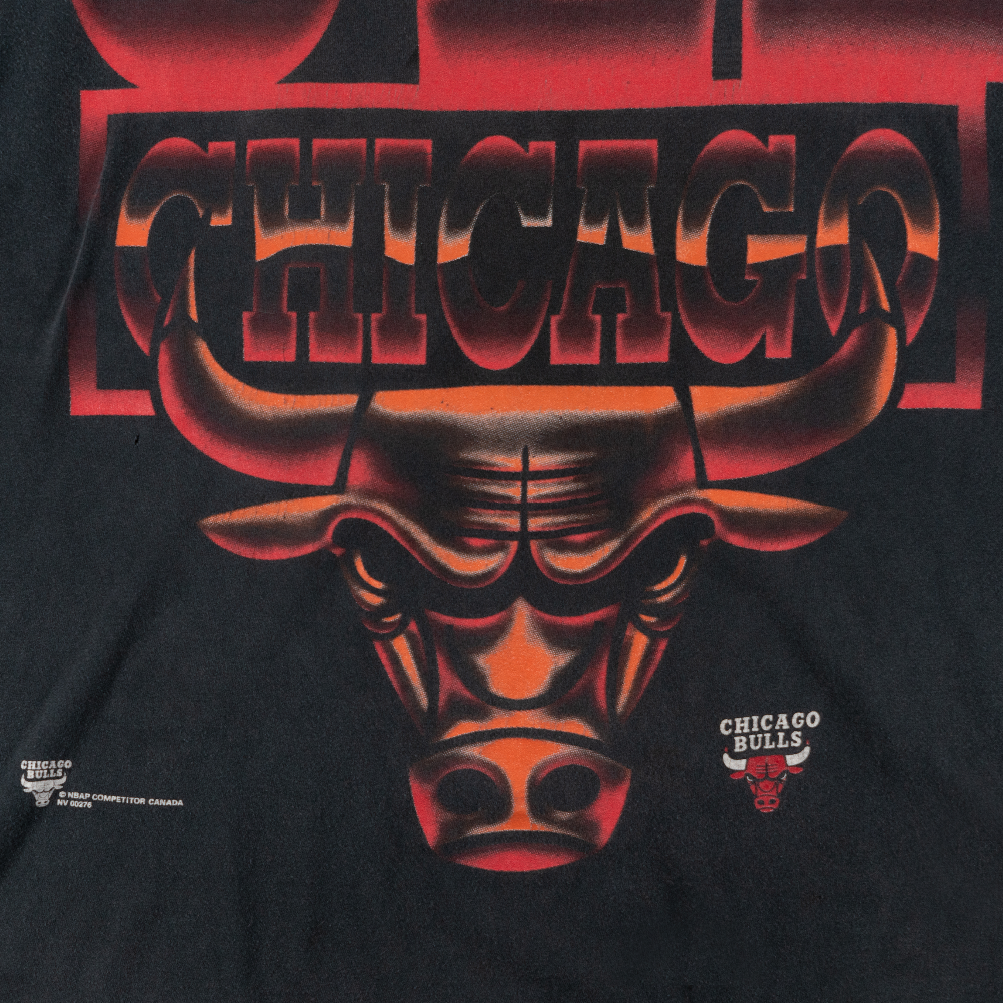 Chicago Bulls All Over Print Faded Novelteez Tag Tee Black-PLUS