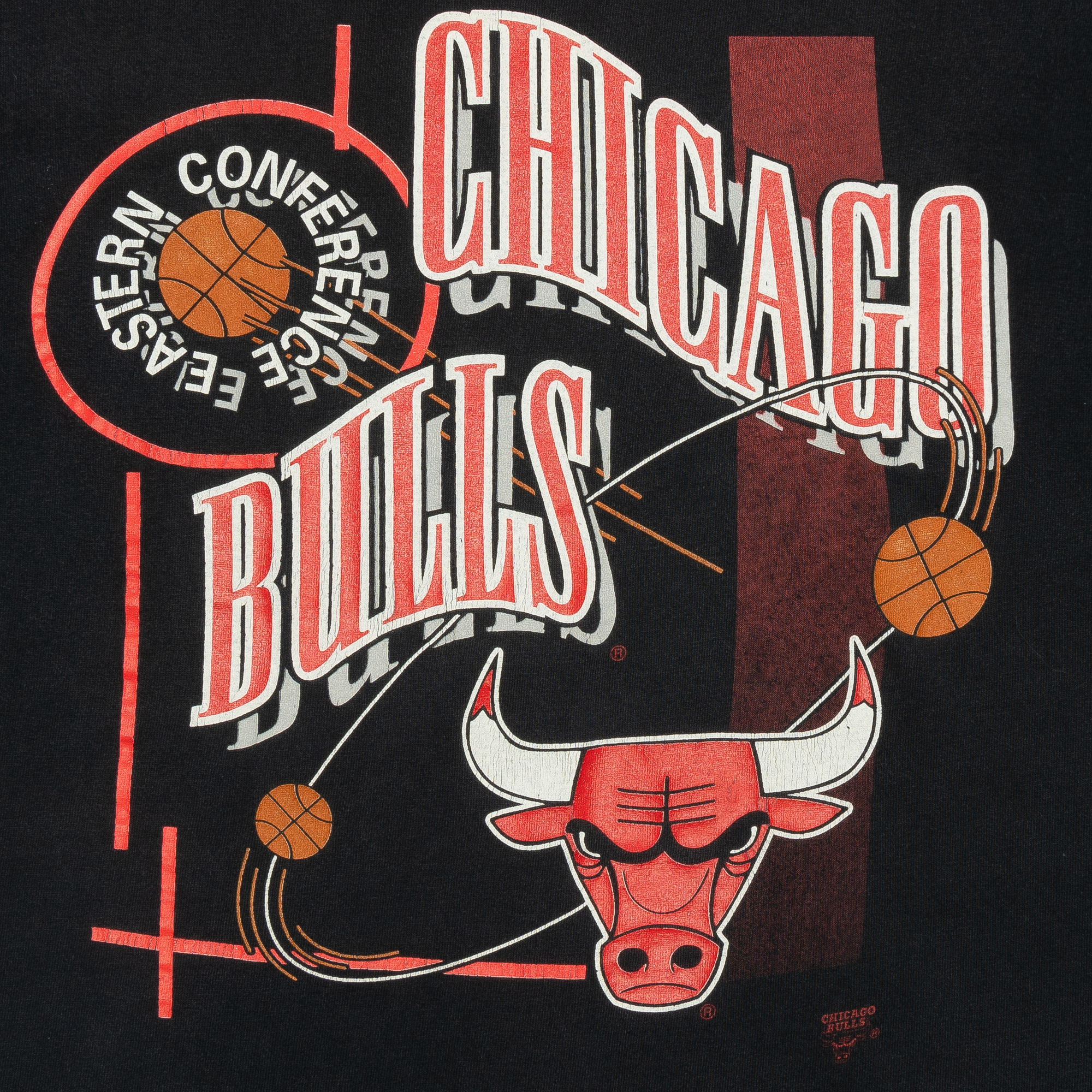 Chicago Bulls Eastern Conference Nutmeg 90s NBA Tee Black-PLUS