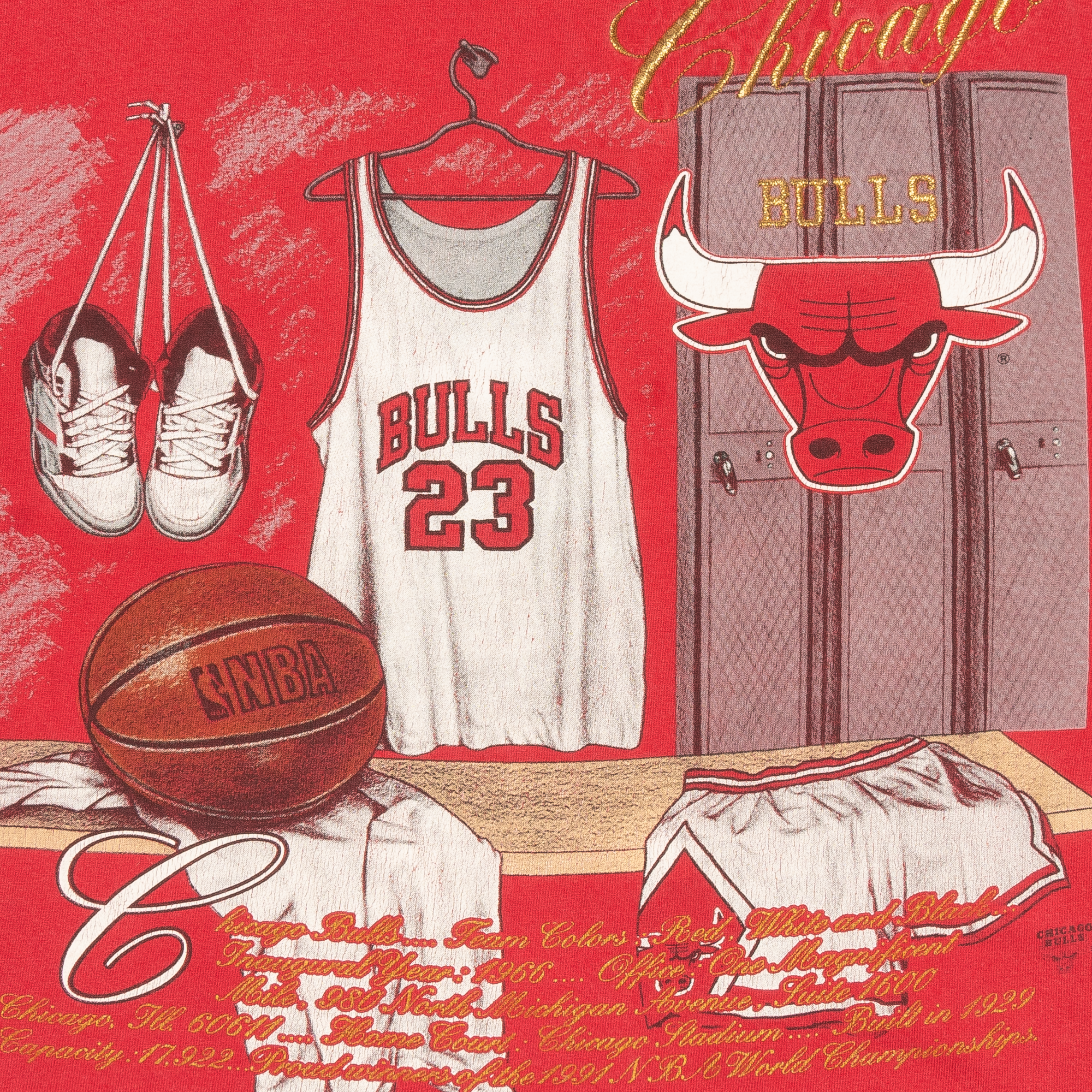 Chicago Bulls Locker Room Nutmeg 90s NBA Tee Red-PLUS