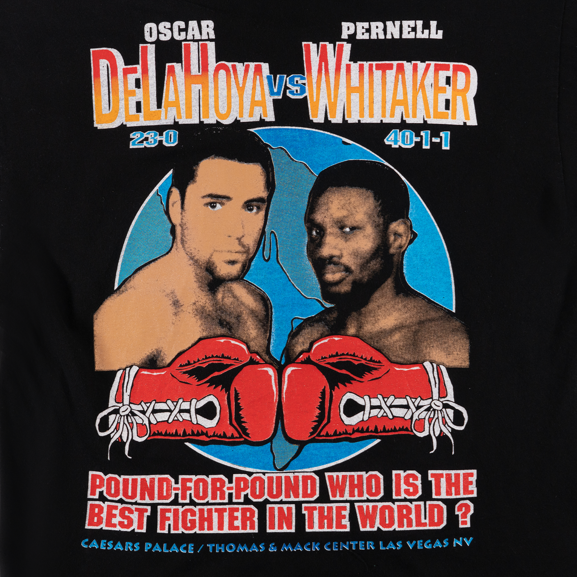 Oscar Delahoya Pernell Whitaker Boxing Fight 1997 Tee Black-PLUS