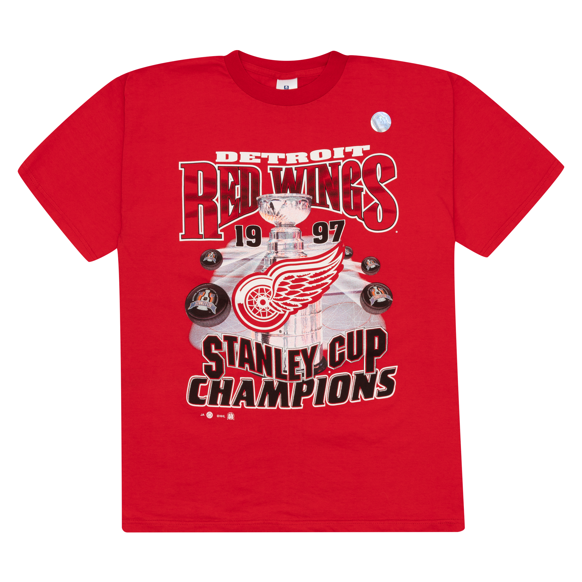 Detroit Red Wings Stanley Cup Champions 1997 NHL Tee Red-PLUS