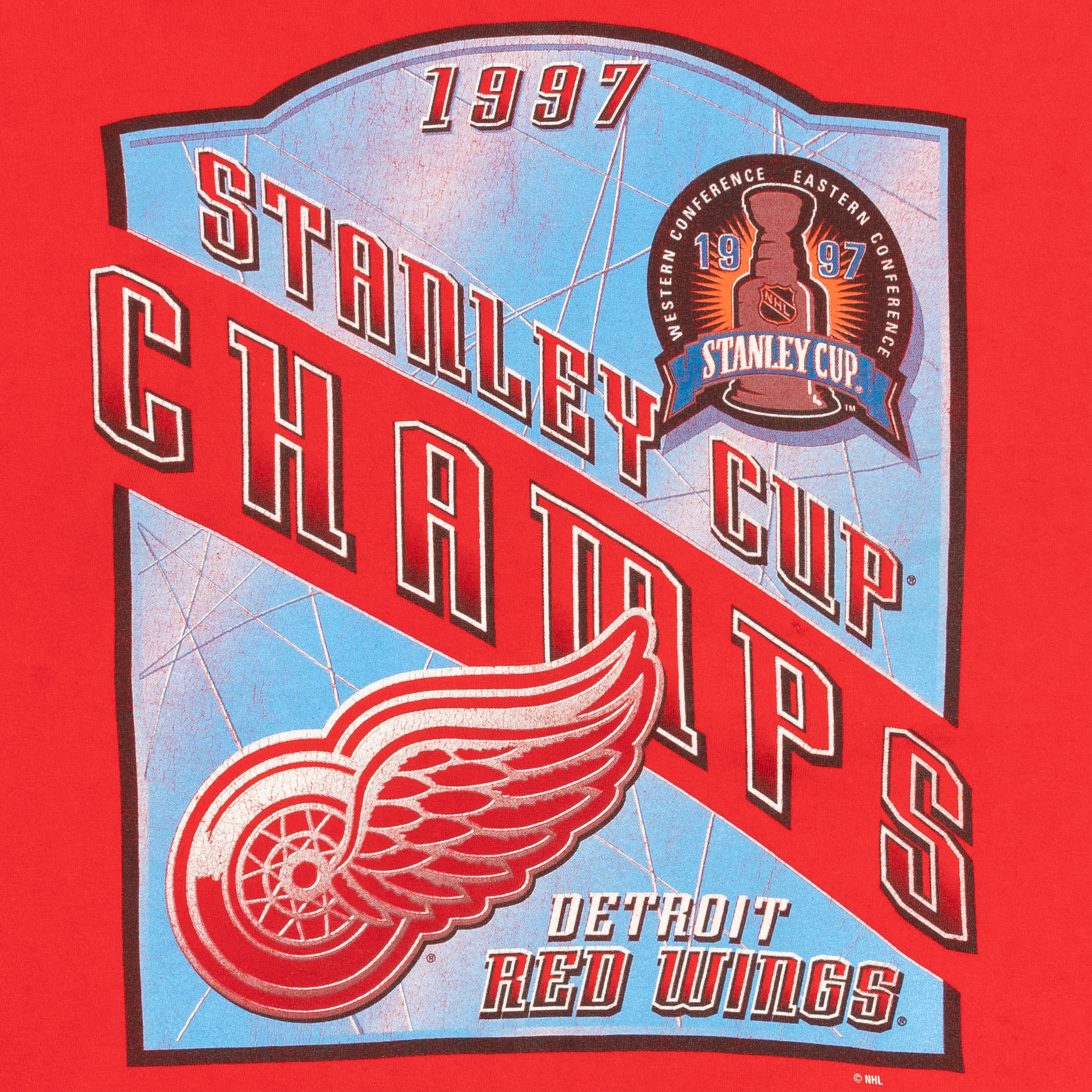 Detroit Red Wings Stanley Cup Champions Salem 1997 NHL Tee Red-PLUS