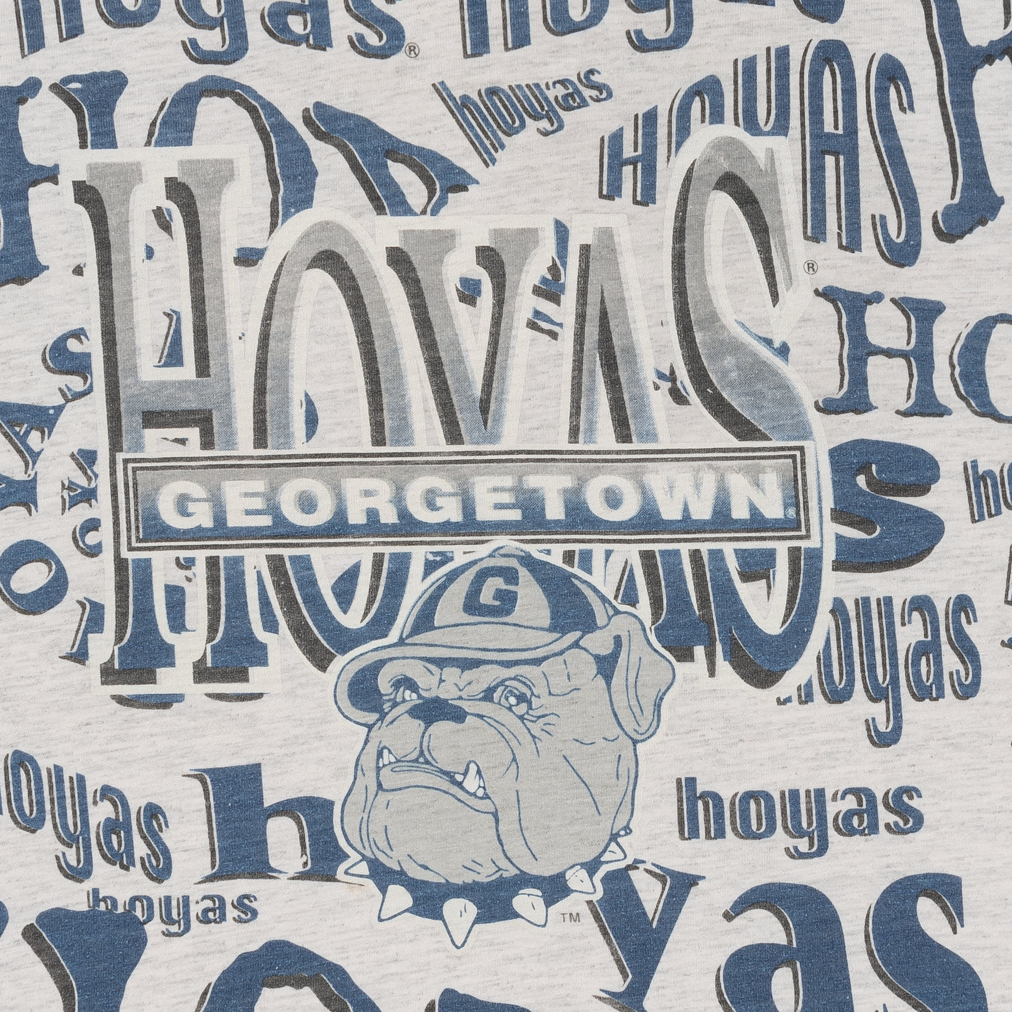 Georgetown Hoyas All Over Print 90s Collegiate Tee Grey-PLUS