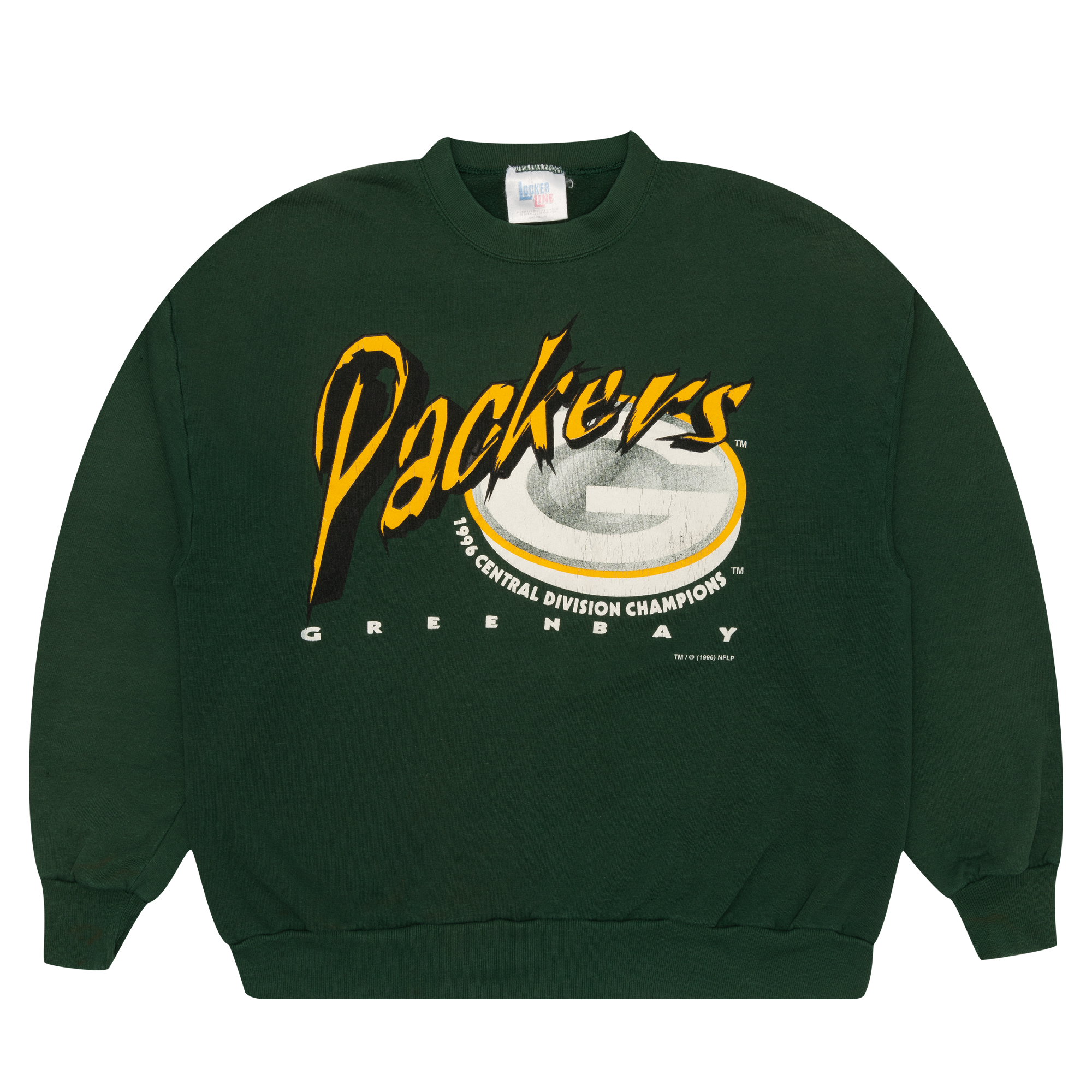 Green Bay Packers "Central Division Champs" 1996 NFL Crewneck Green-PLUS
