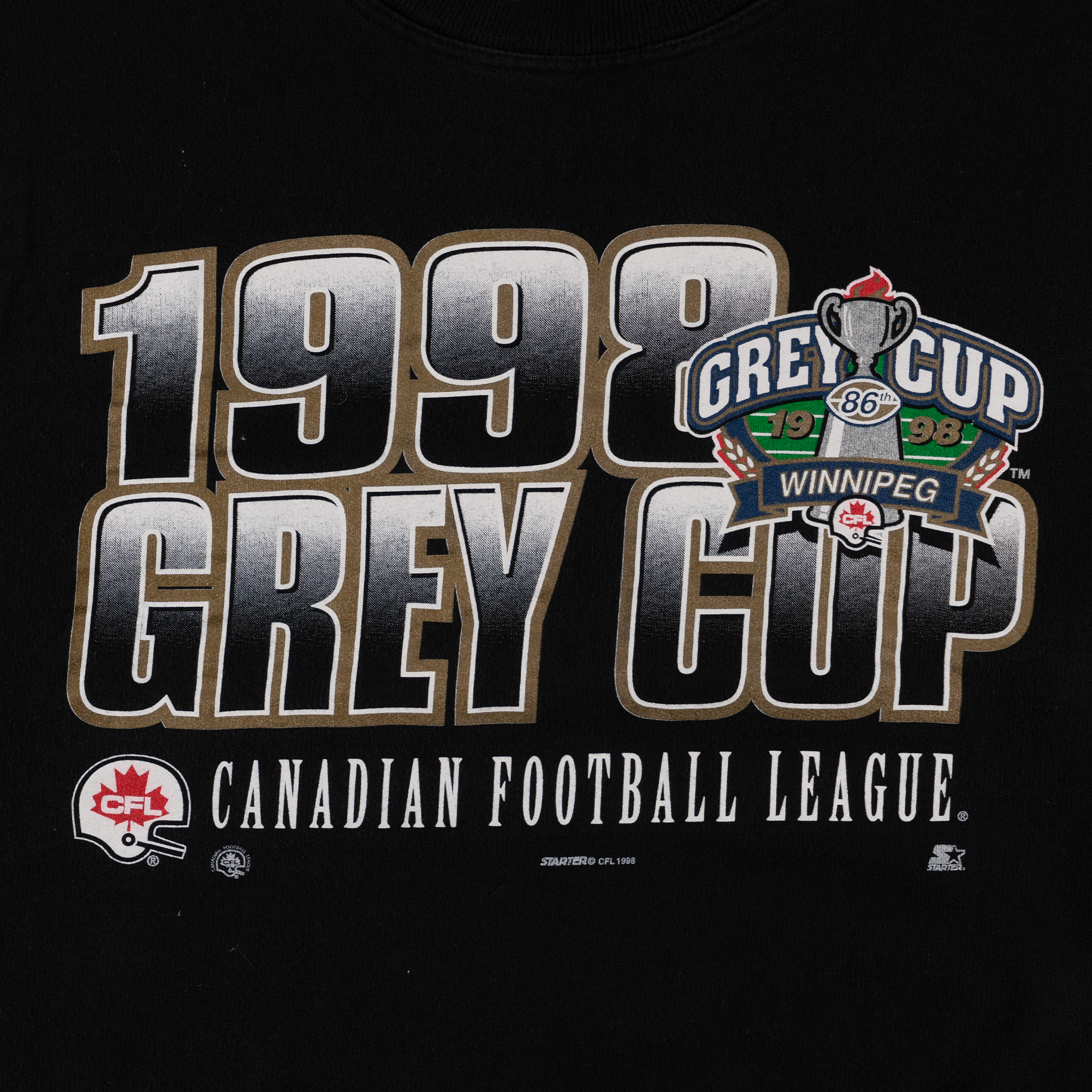 Grey Cup Winnipeg Starter 1998 CFL Crewneck Black-PLUS