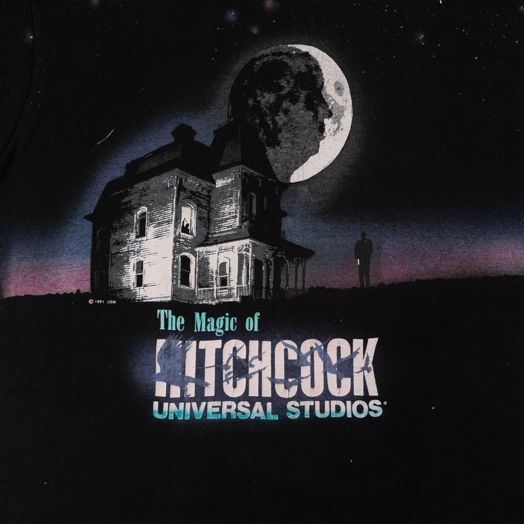 The Magic of Alfred Hitchcock Universal Studios 1991 Tee Black-PLUS