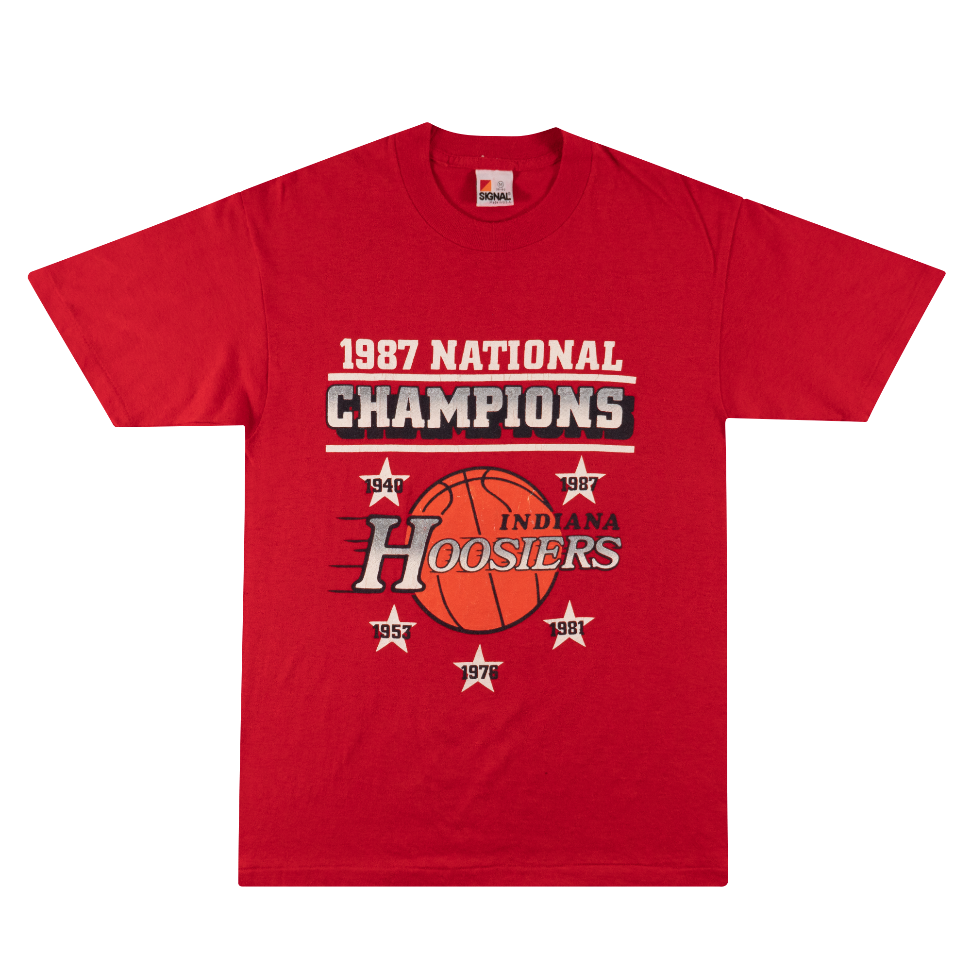Indiana Hoosiers National Champions 1987 Tee Red-PLUS