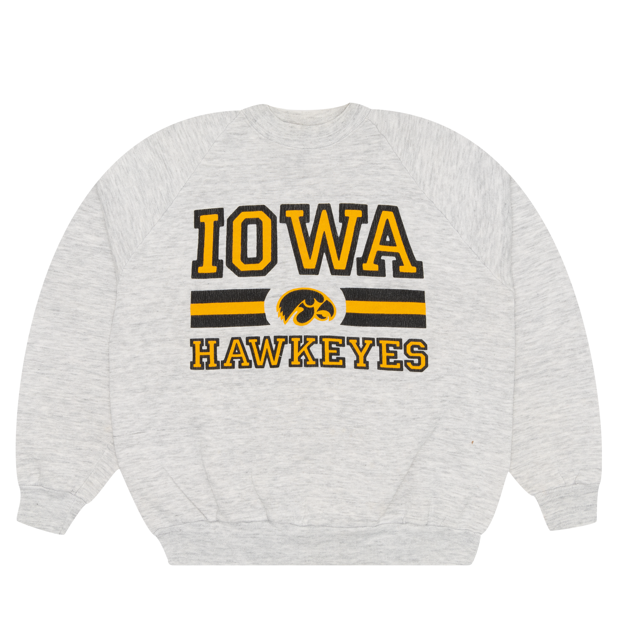 The University of Iowa Hawkeyes Raglan Crewneck Grey-PLUS