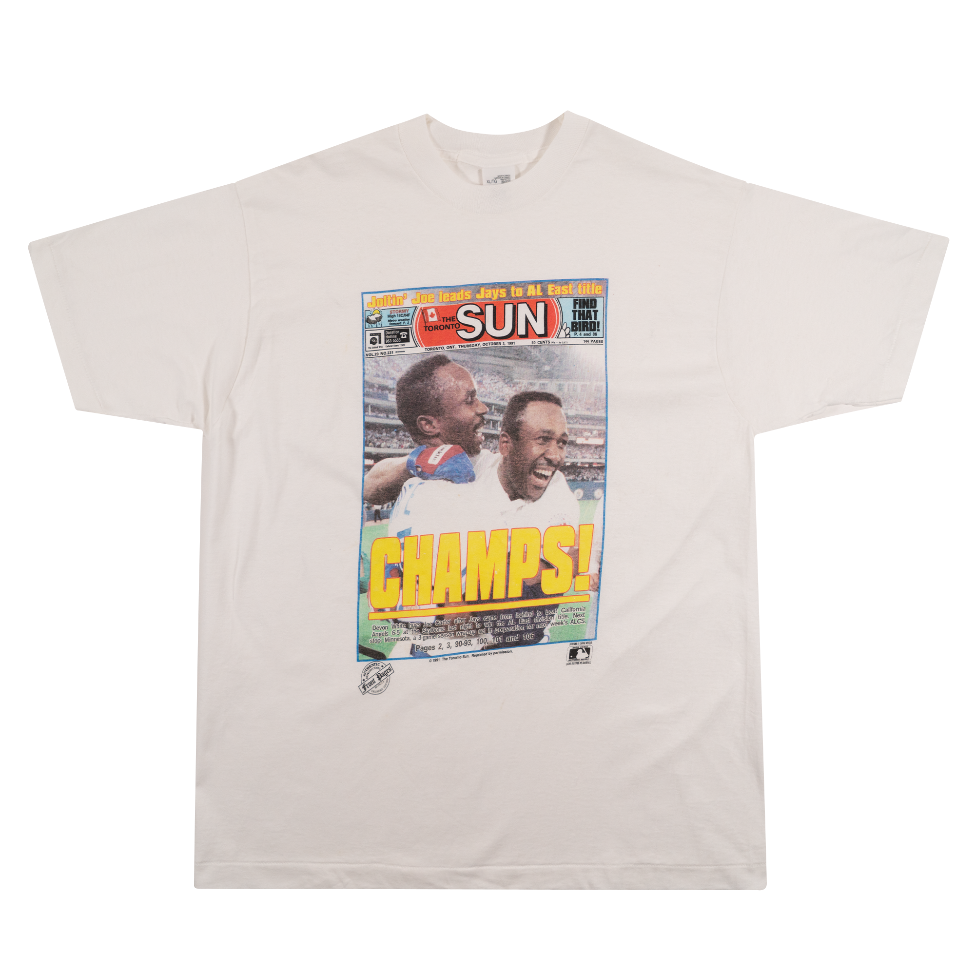 The Toronto Sun Blue Jays 1991 Cover Tee White-PLUS