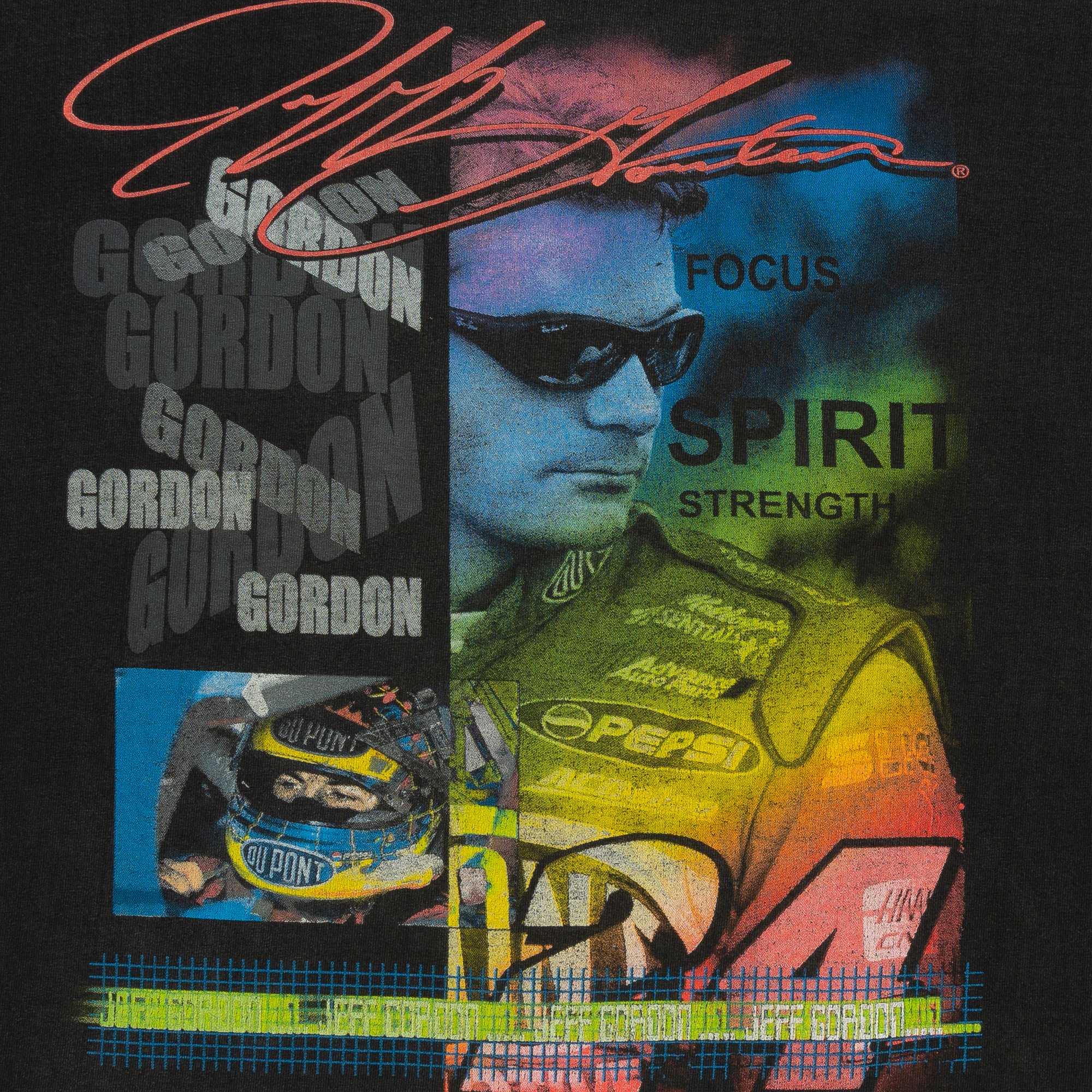 Jeff Gordon Focus Spirit Strength 2000 Racing Tee Black-PLUS