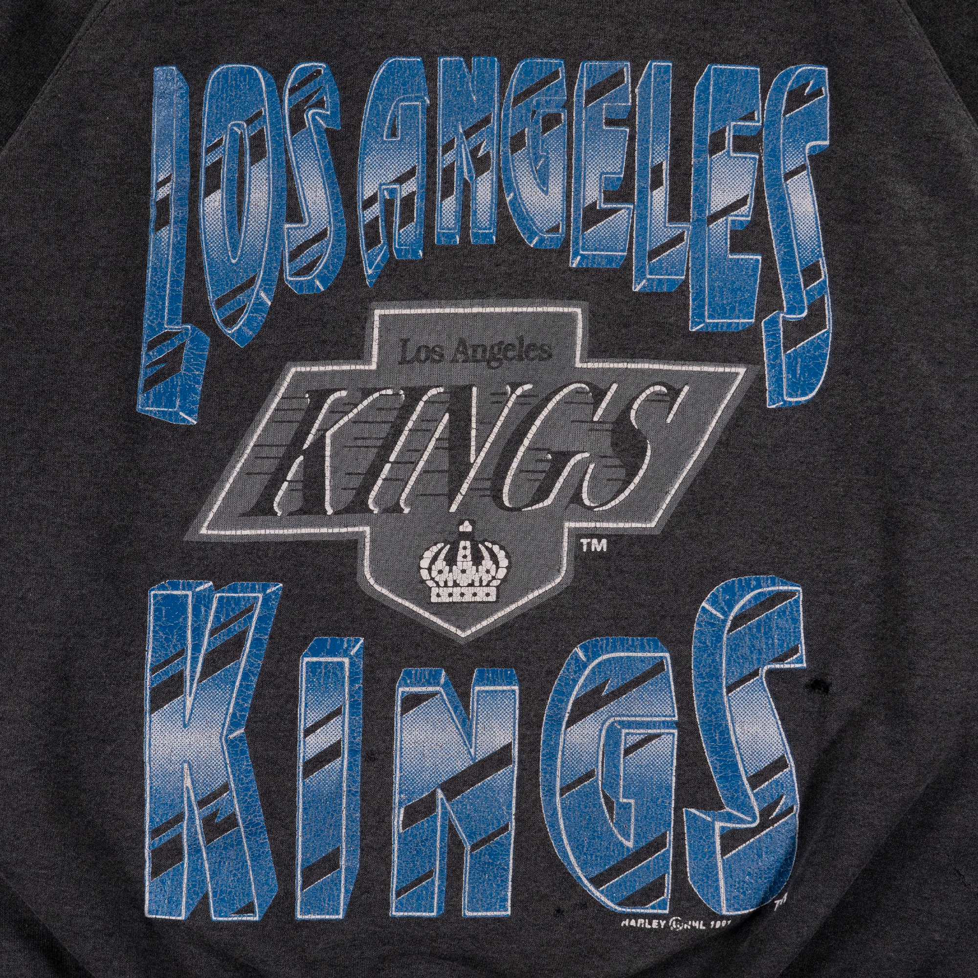 Los Angeles Kings 90's Faded Crewneck Black-PLUS