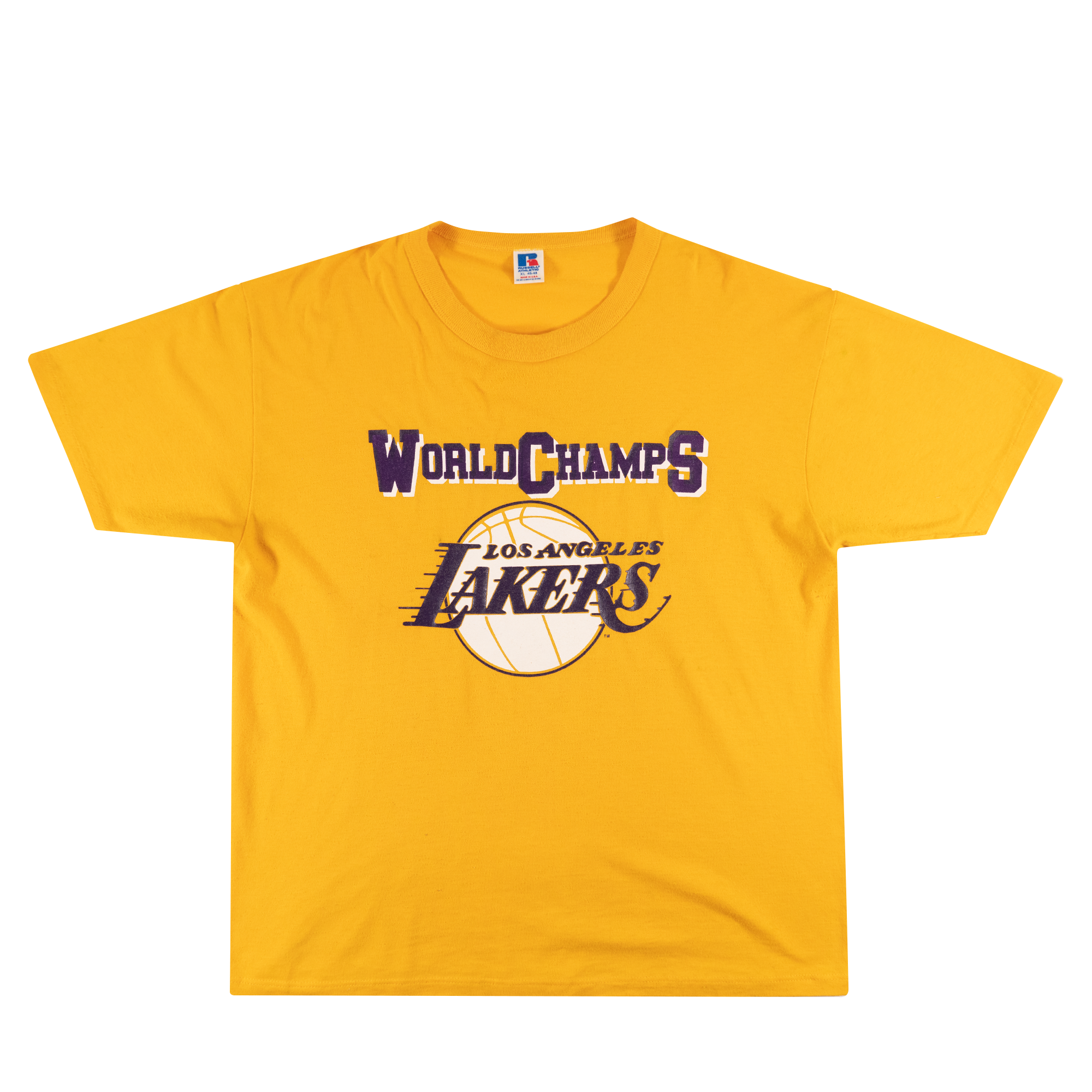Los Angeles Lakers 80's World Champs NBA Tee Yellow-PLUS