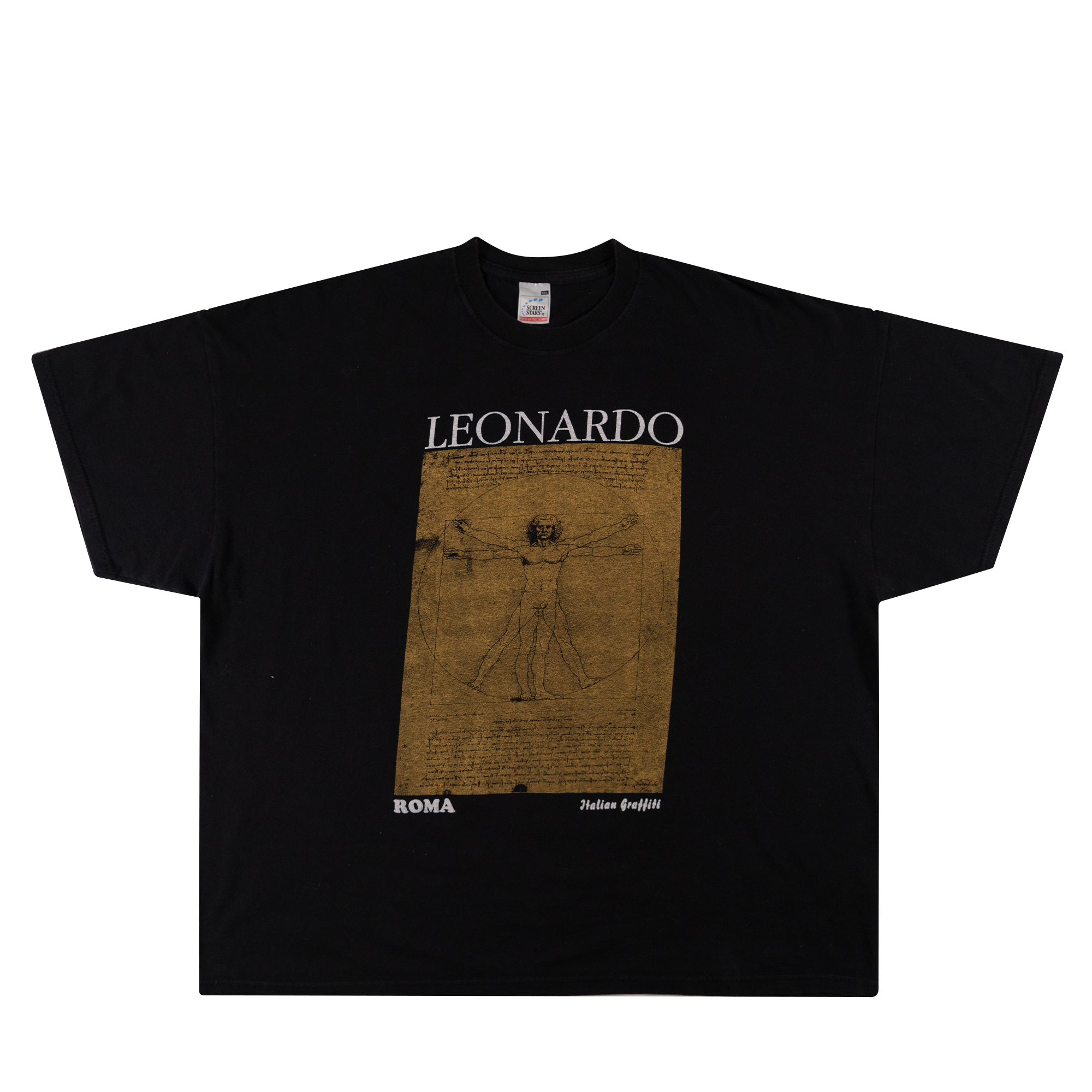 Leonardo Da Vinci Roma 90's Art Tee Black-PLUS