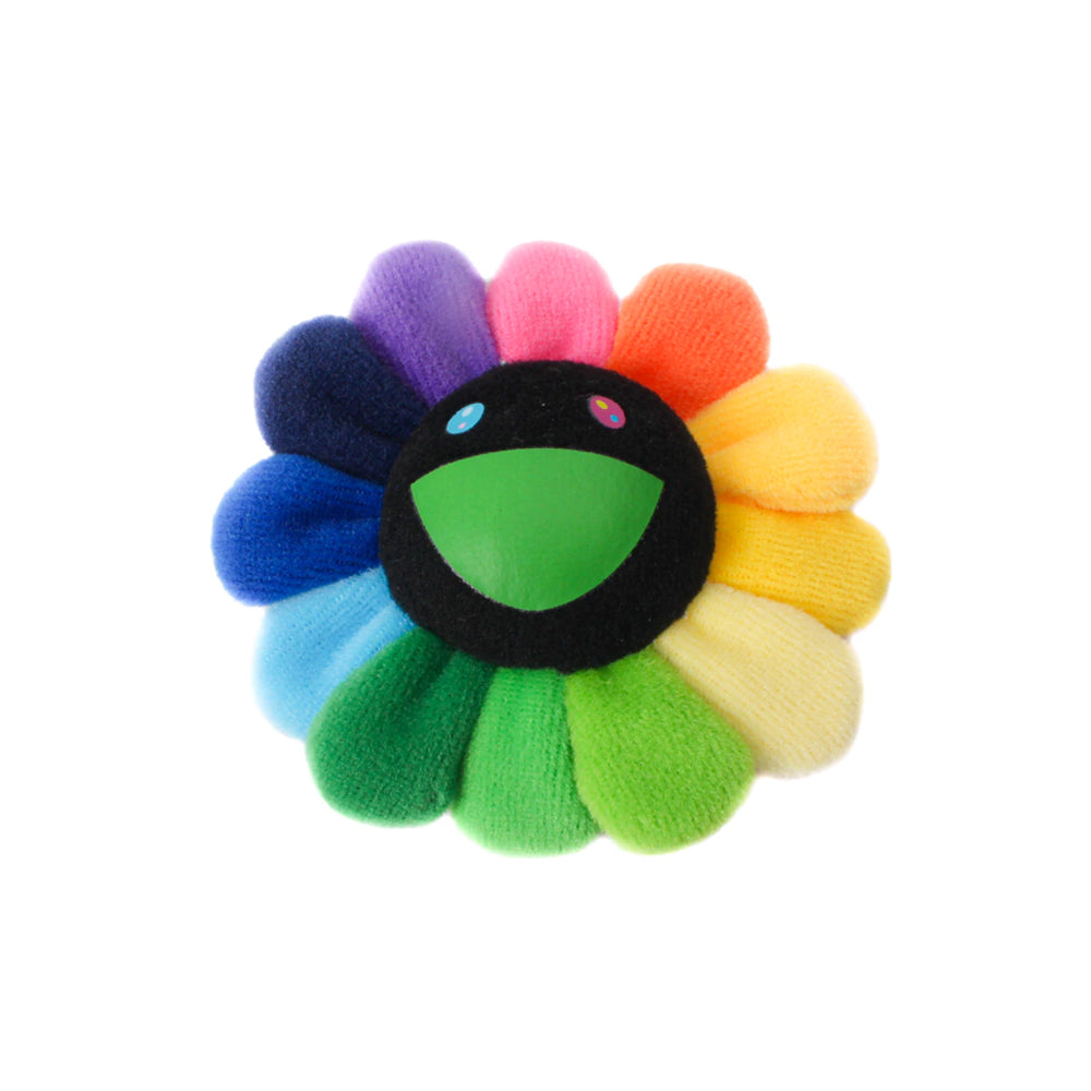 Takashi Murakami Flower Plush Pin Rainbow/Black (3.75")-PLUS