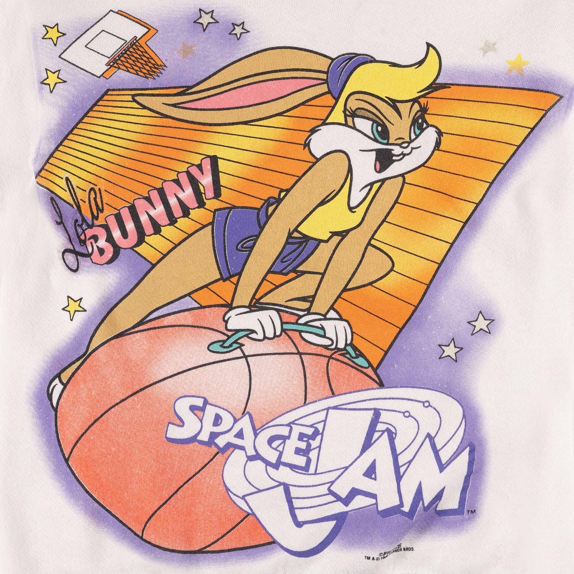 Space Jam Movie "Lola Bunny" 1996 Crewneck White-PLUS