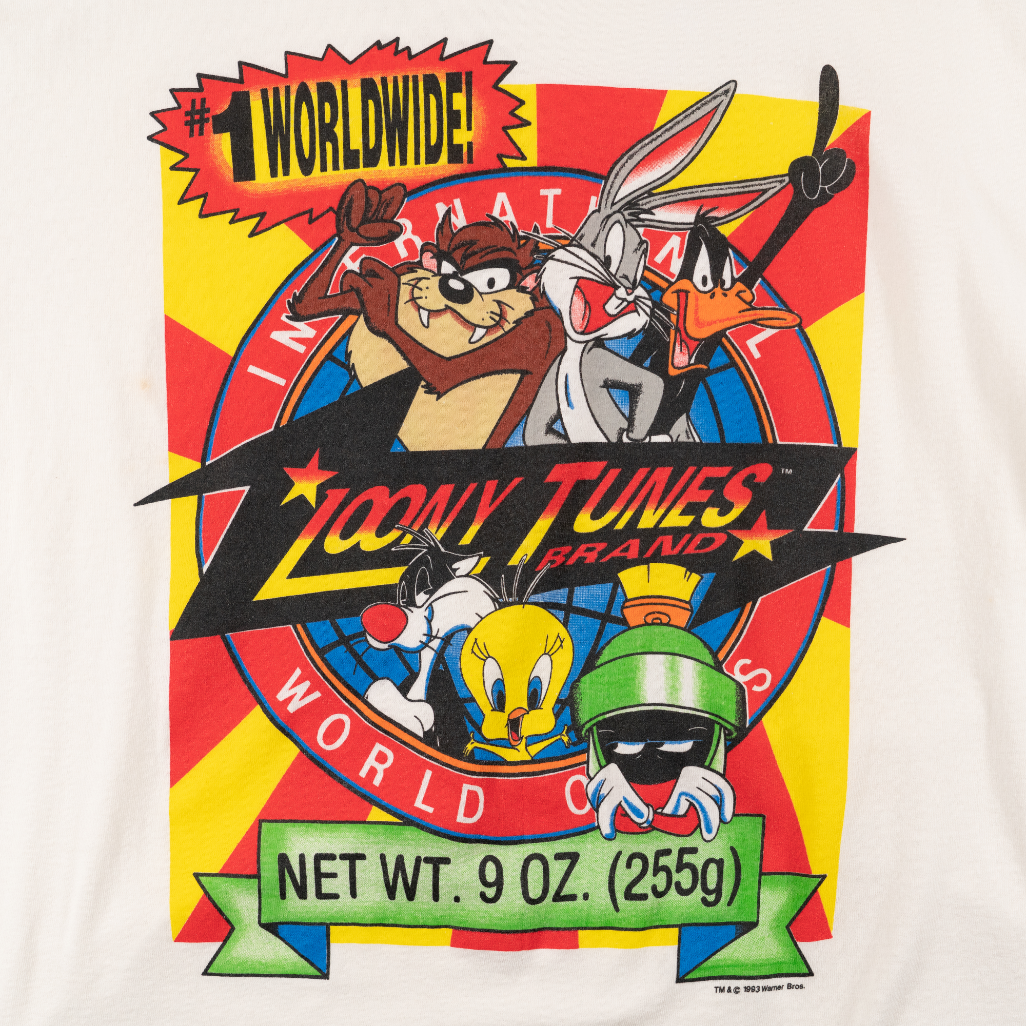 1993 1 Worldwide Looney Tunes Brand Characters Tee White-PLUS
