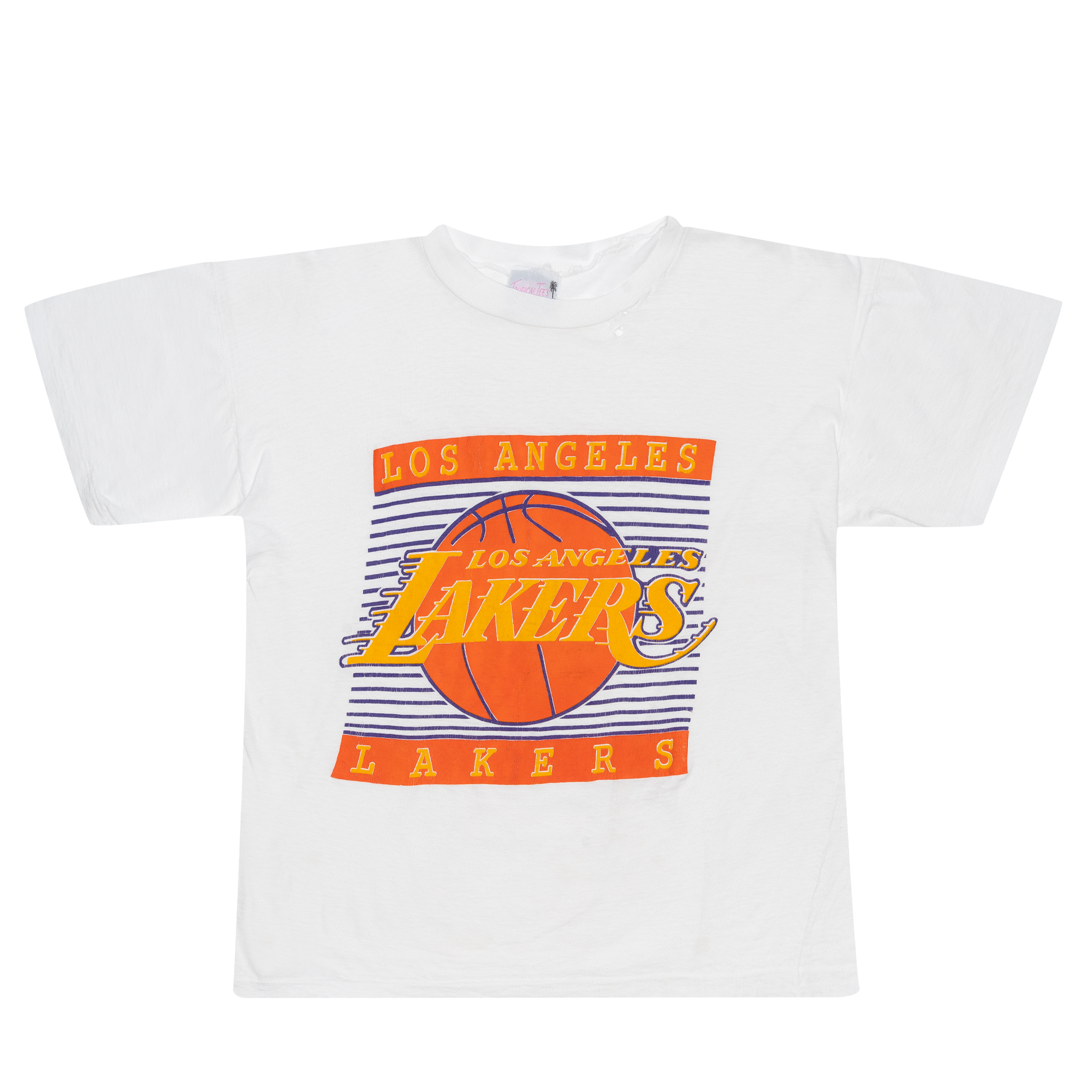 Los Angeles Lakers Cropped 80s Tee White-PLUS