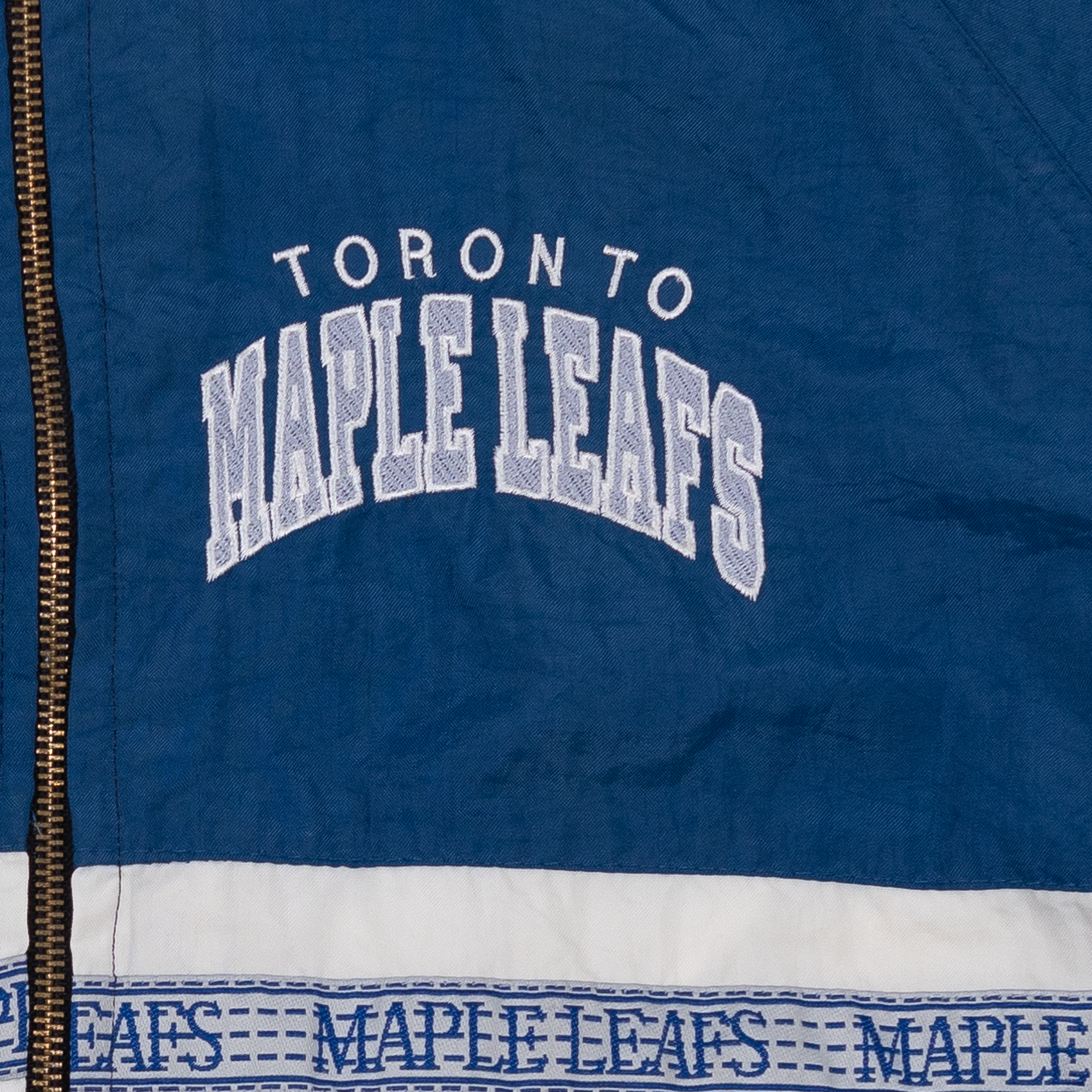 Toronto Maple Leafs Wrap Around Spellout Starter Windbreaker NHL Jacket Blue-PLUS