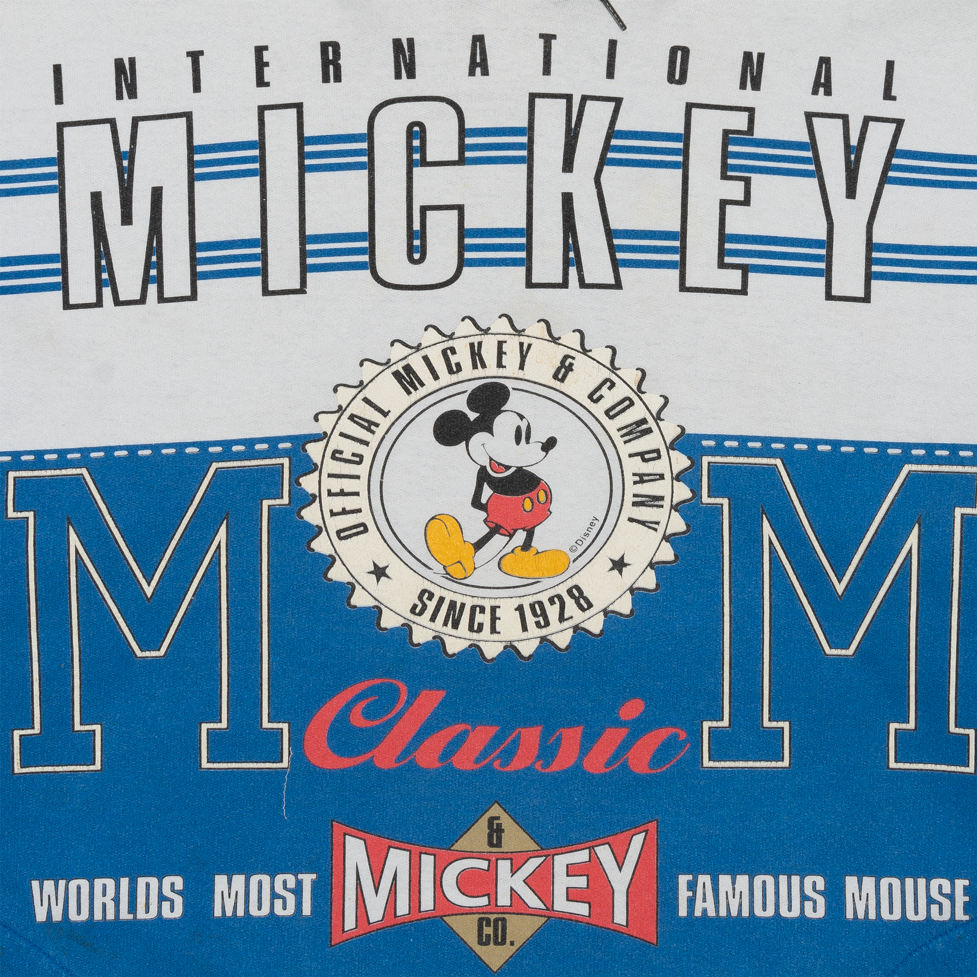 International Mickey Two Panel 90s Disney Hoodie Blue-PLUS
