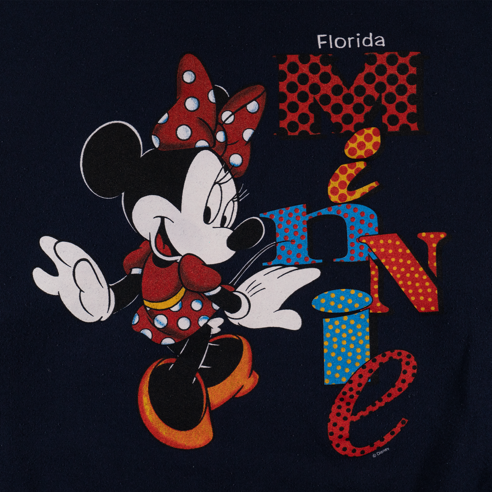 Minnie Mouse Florida Polka Dot Crewneck Navy-PLUS