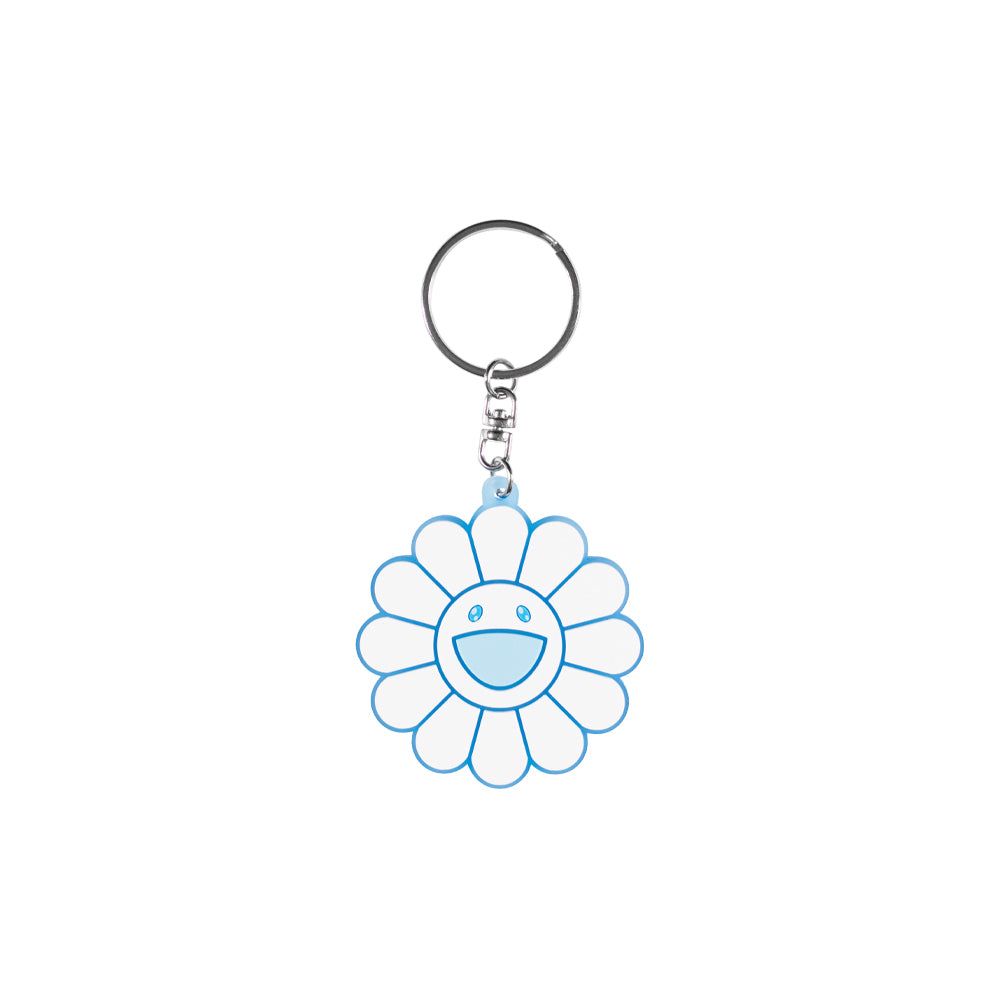 Takashi Murakami Flower Rubber Keyring Clear/Blue/White-PLUS