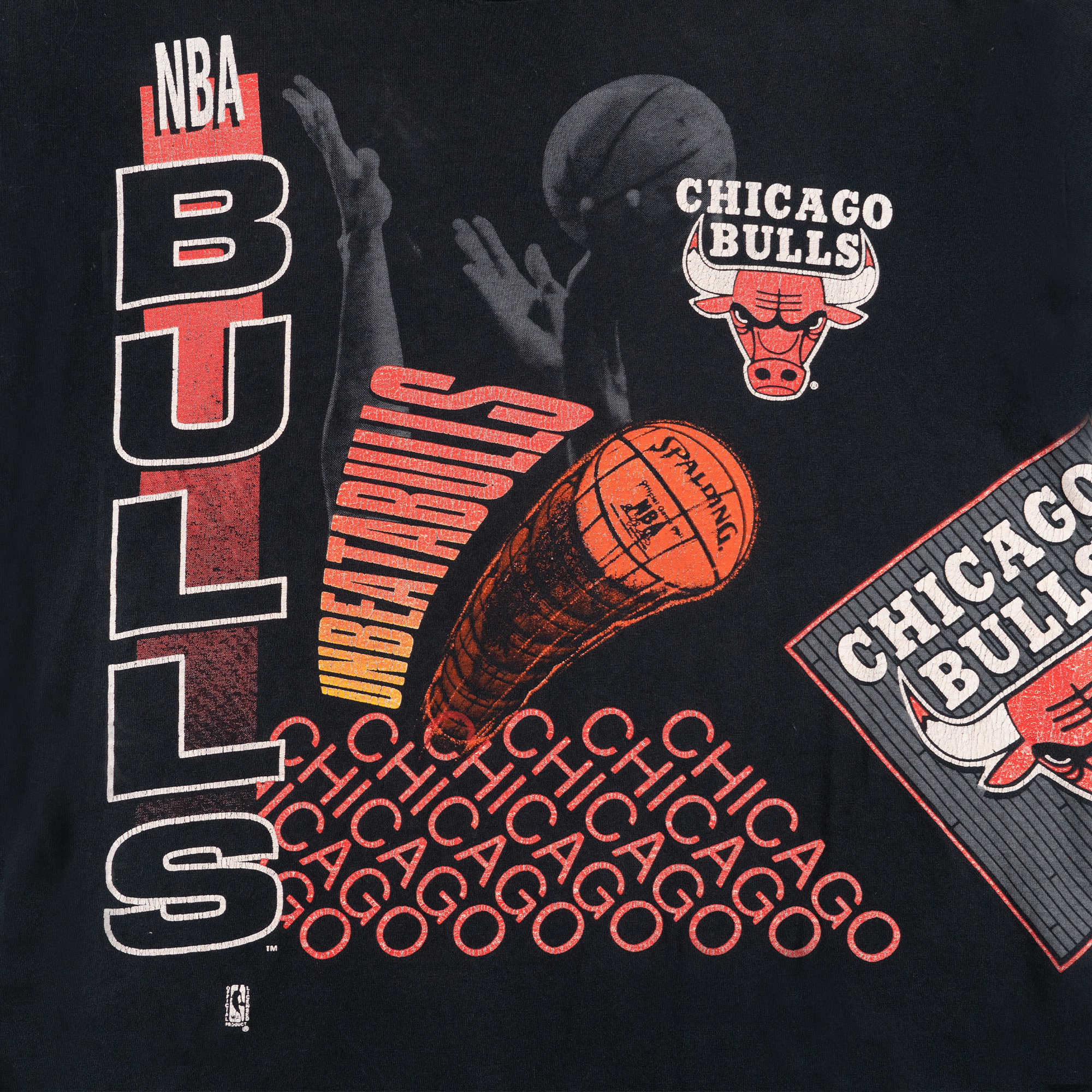 Chicago Bulls All Over Print Tee Black-PLUS
