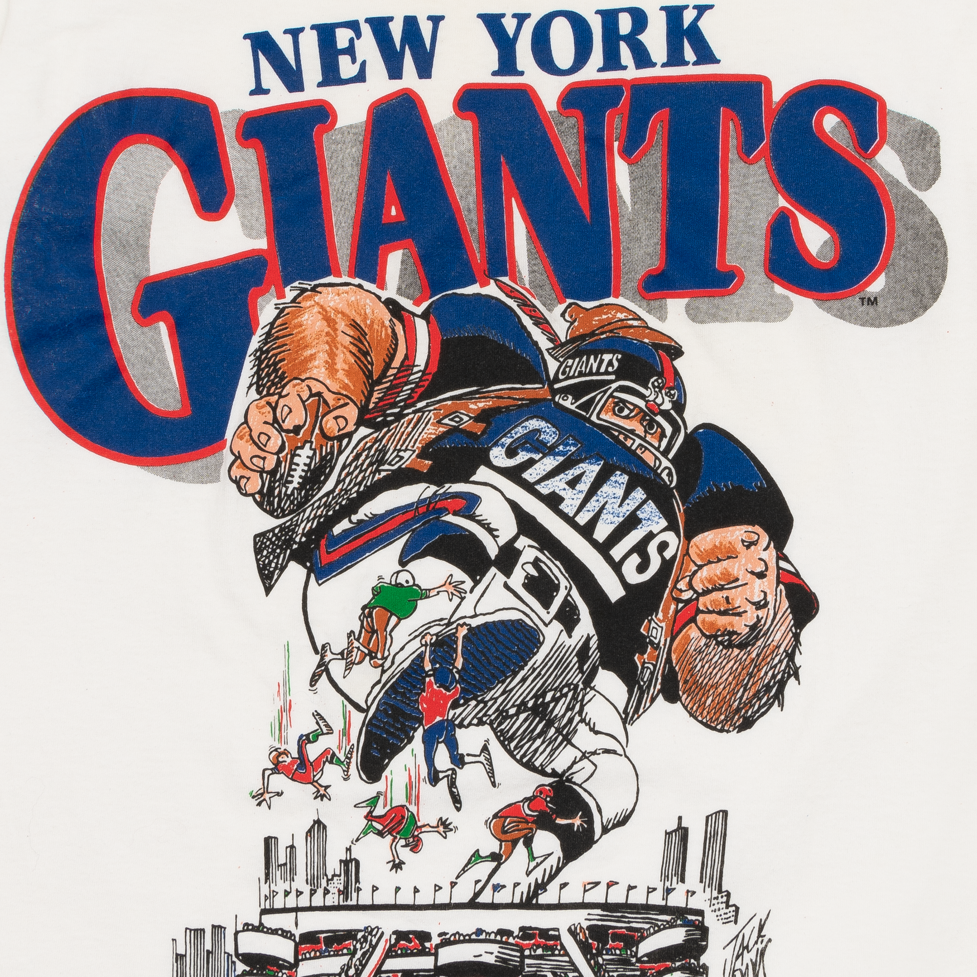New York Giants Nutmeg Giant Player 1990 NFL Tee White-PLUS