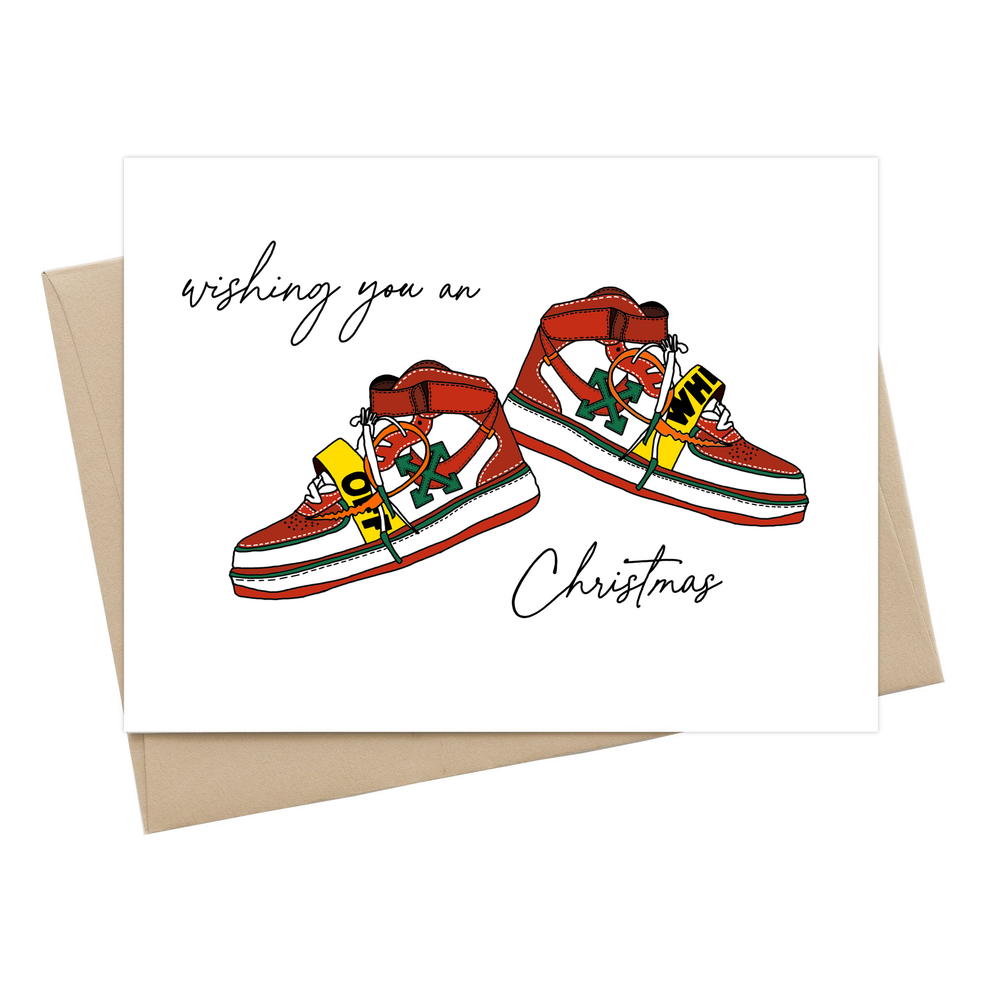 "Wishing You An OFF WHITE Christmas" Greeting Card-PLUS