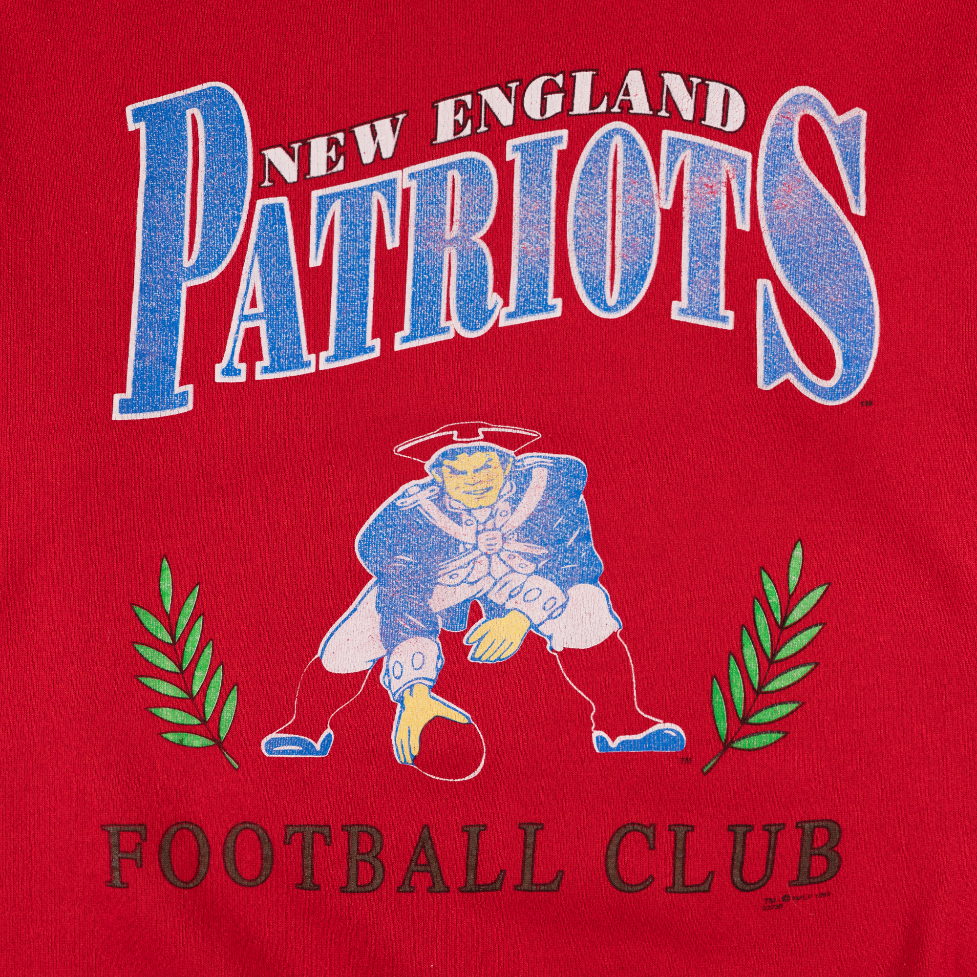 New England Patriots Football Club 1992 NFL Crewneck Red-PLUS