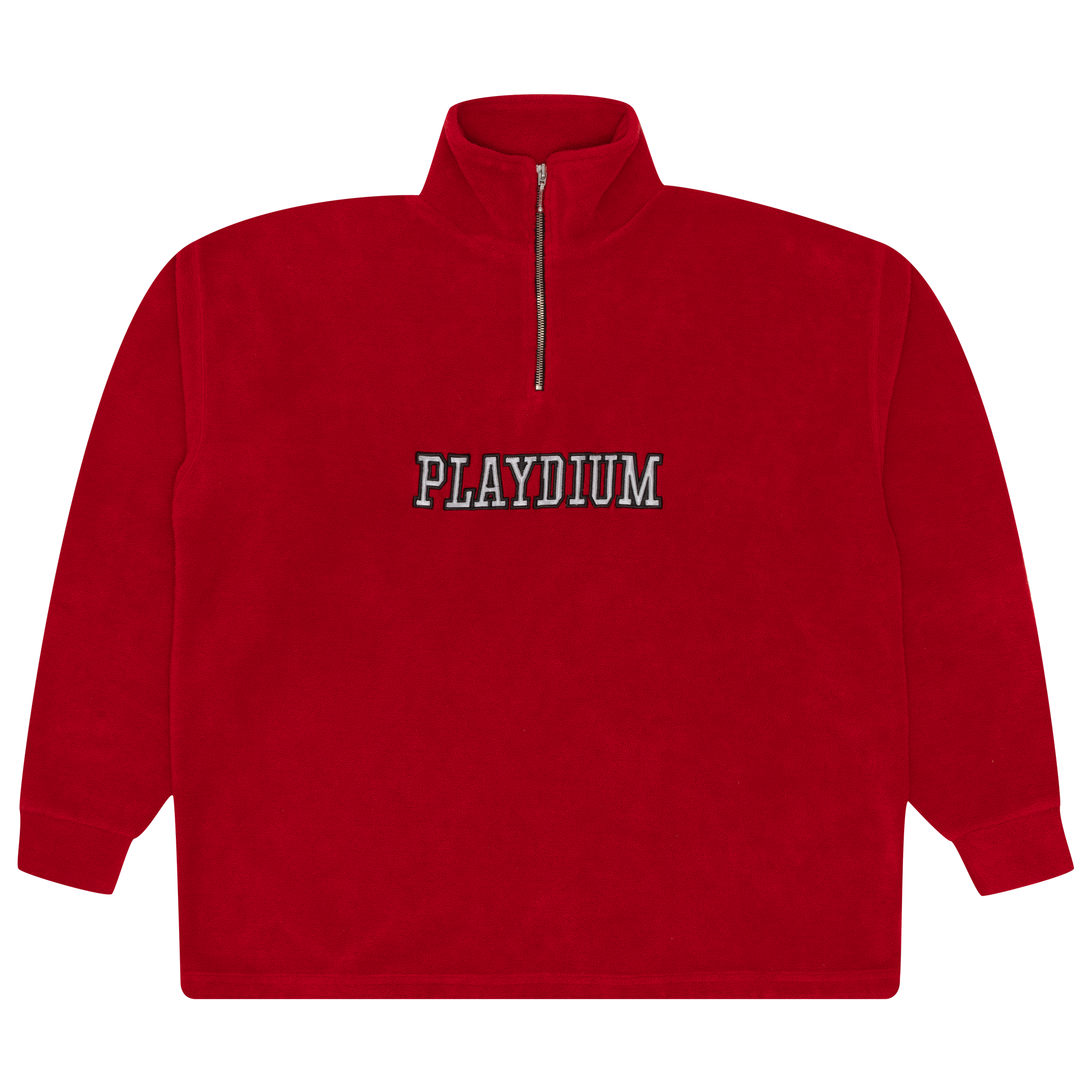Playdium Arcade Fleece Quarter Zip Sweater Red-PLUS
