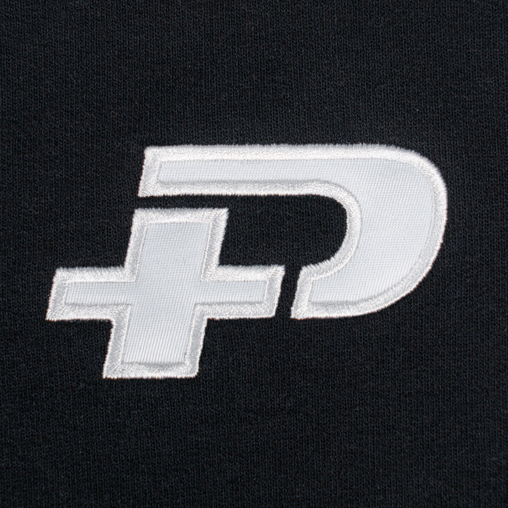 Plus Embroidered Logo Hoodie Black-PLUS