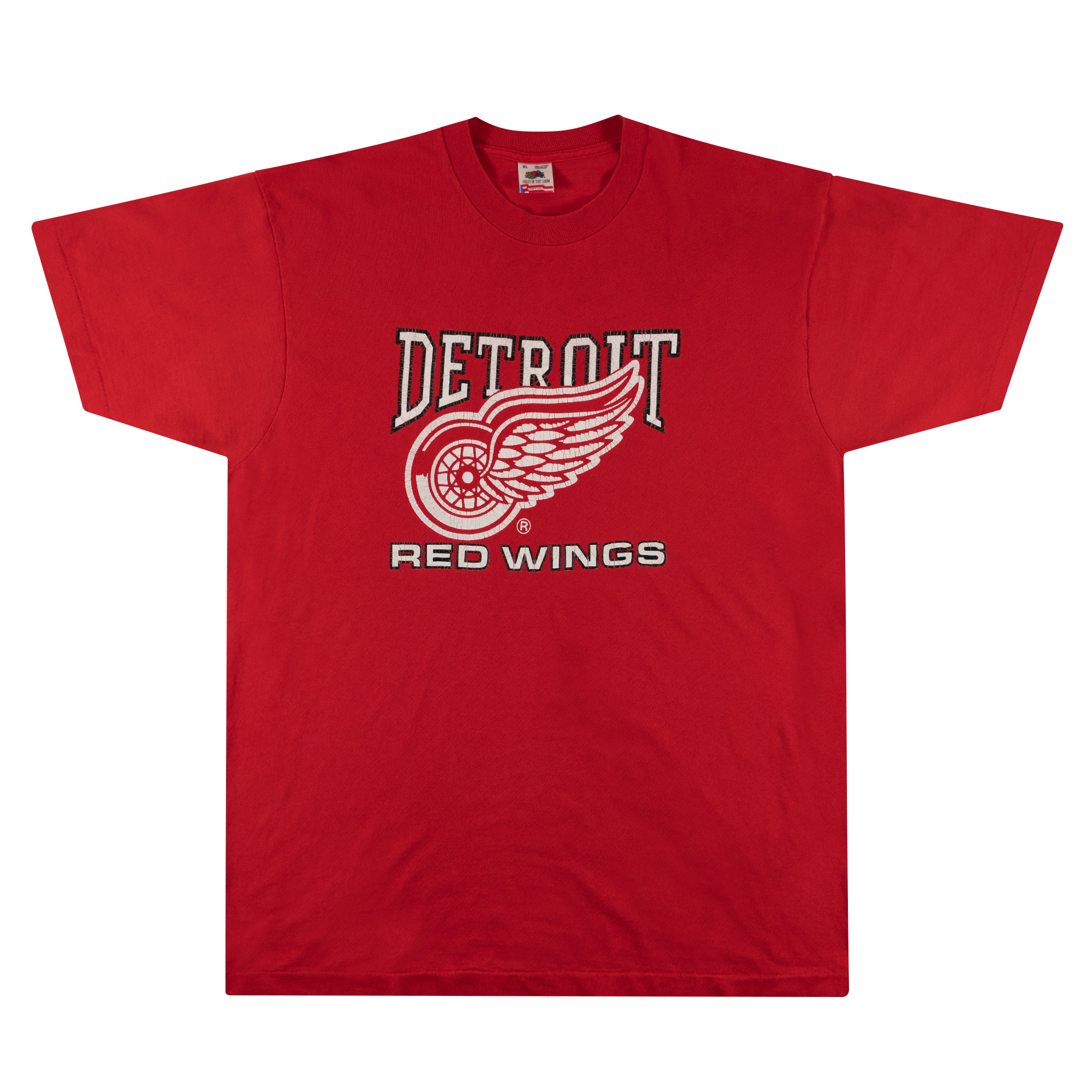 Detroit Red Wings Team Logo 90s NHL Tee Red-PLUS