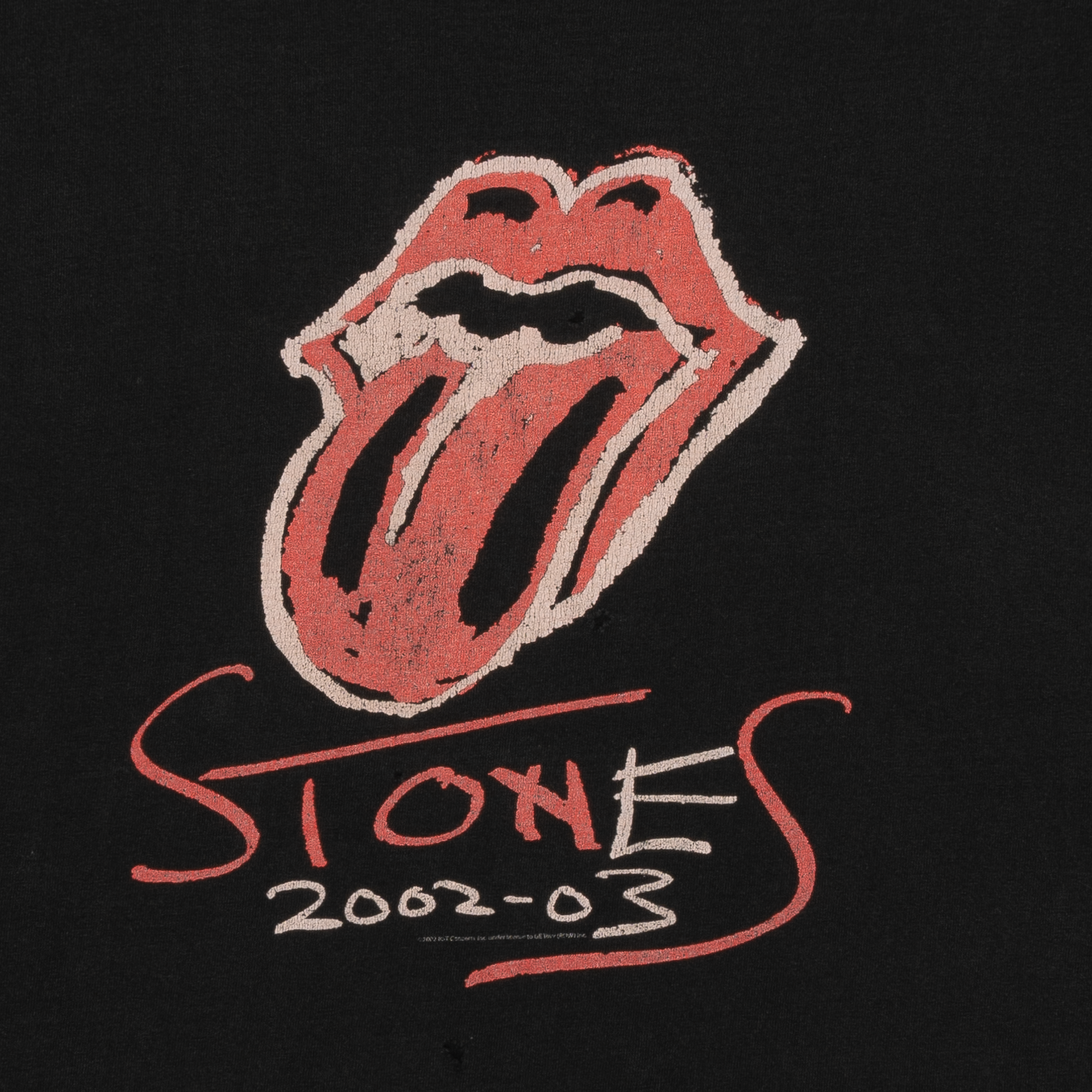 Rolling Stones Satisfaction World Tour 2002 Ringer Tee Black-PLUS