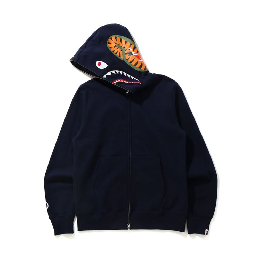 BAPE Shark WGM Full Zip Hoodie Navy-PLUS