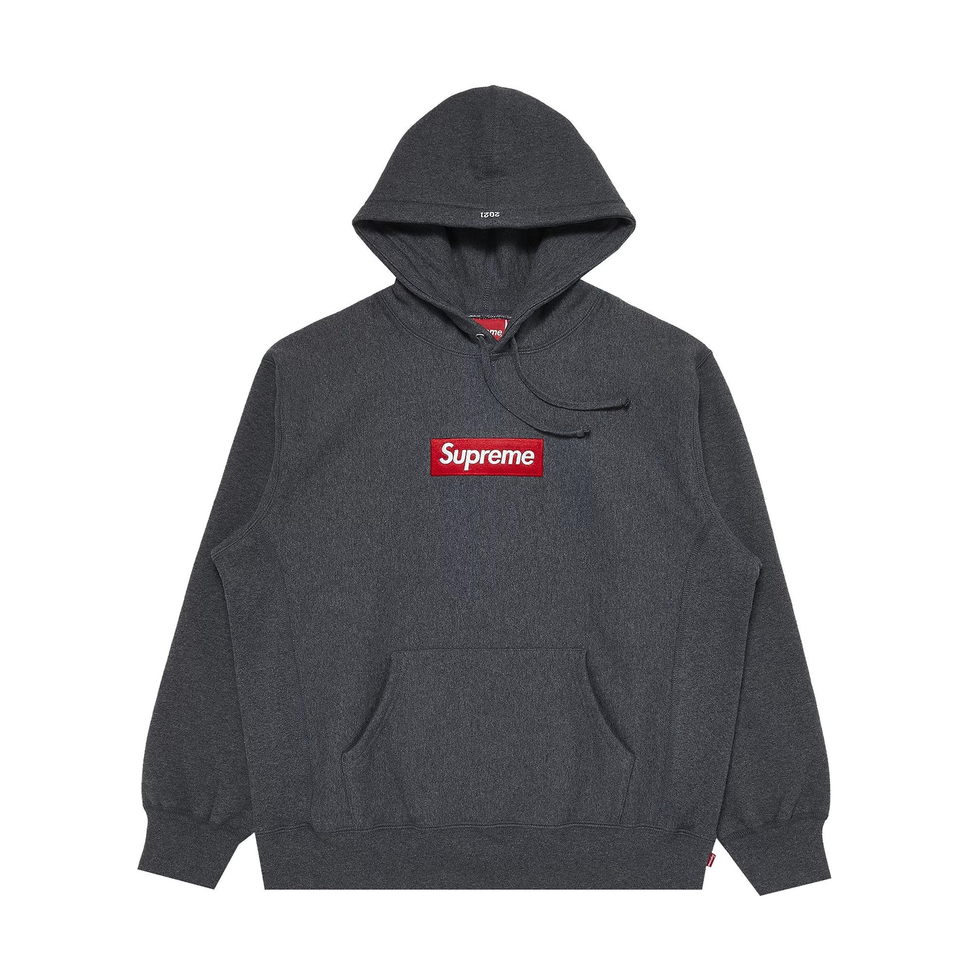 Supreme Box Logo Hooded Sweatshirt (FW21) Charcoal-PLUS