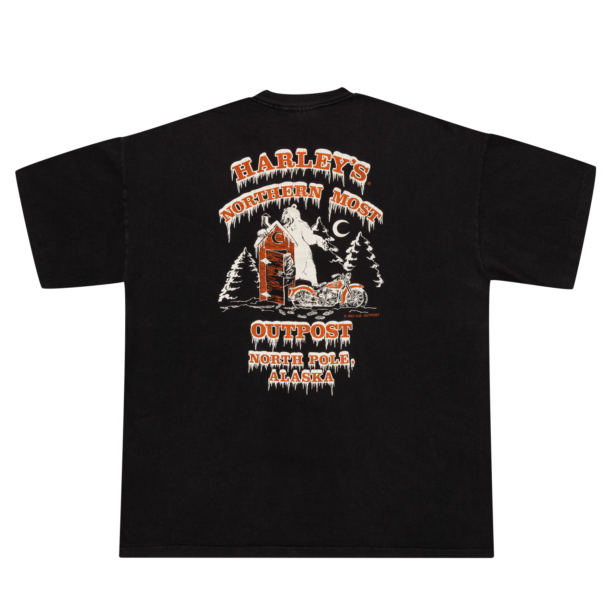 Harley Davidson Northern Most Outpost 1987 Tee Black-PLUS