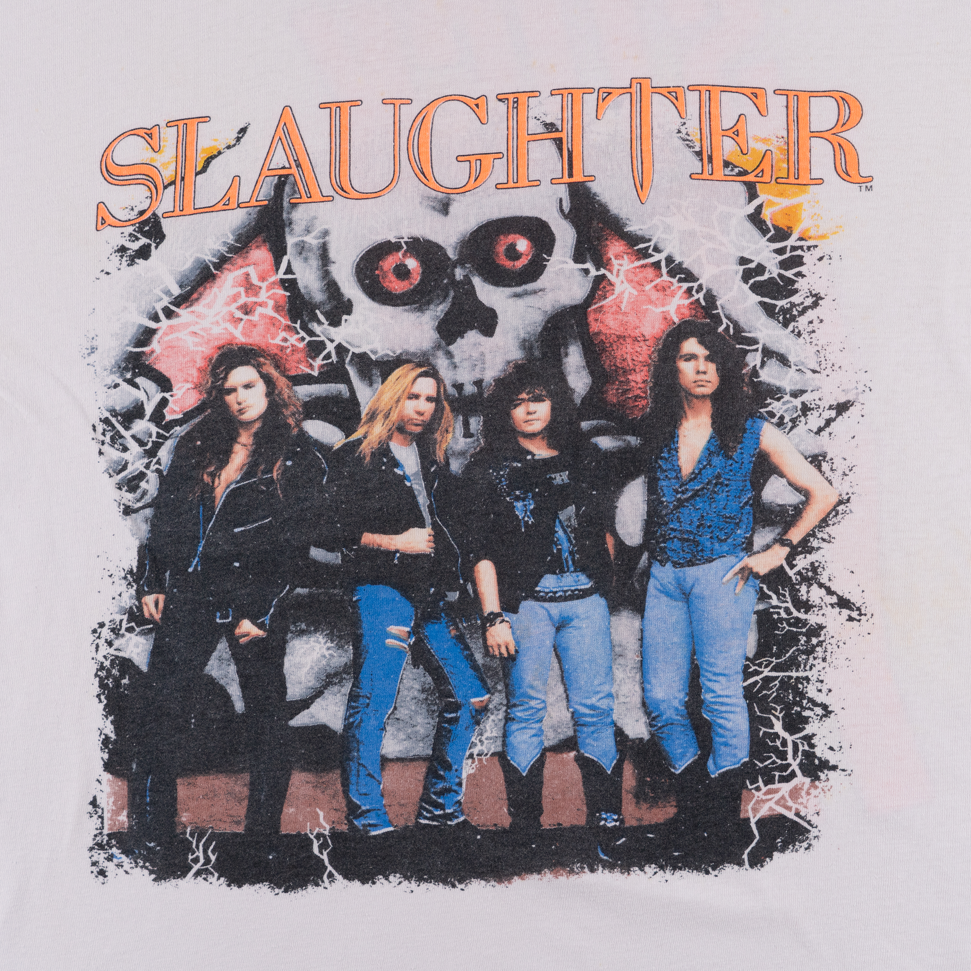 Slaughter "Stick It To Ya" 1990 Tee White-PLUS