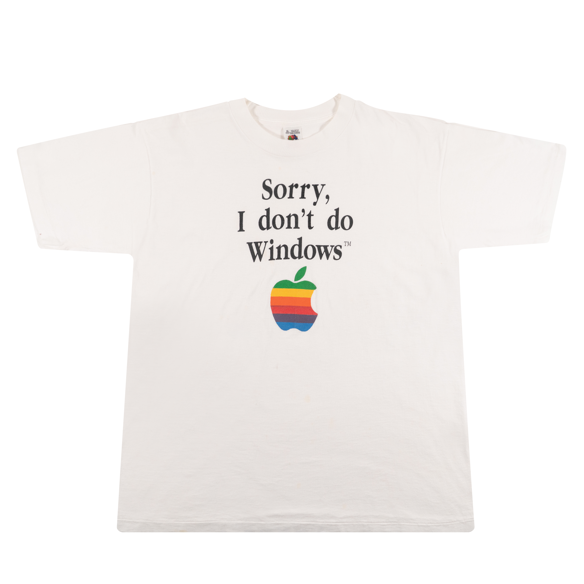 Apple Computers “Sorry I don’t do Windows” Tee White-PLUS