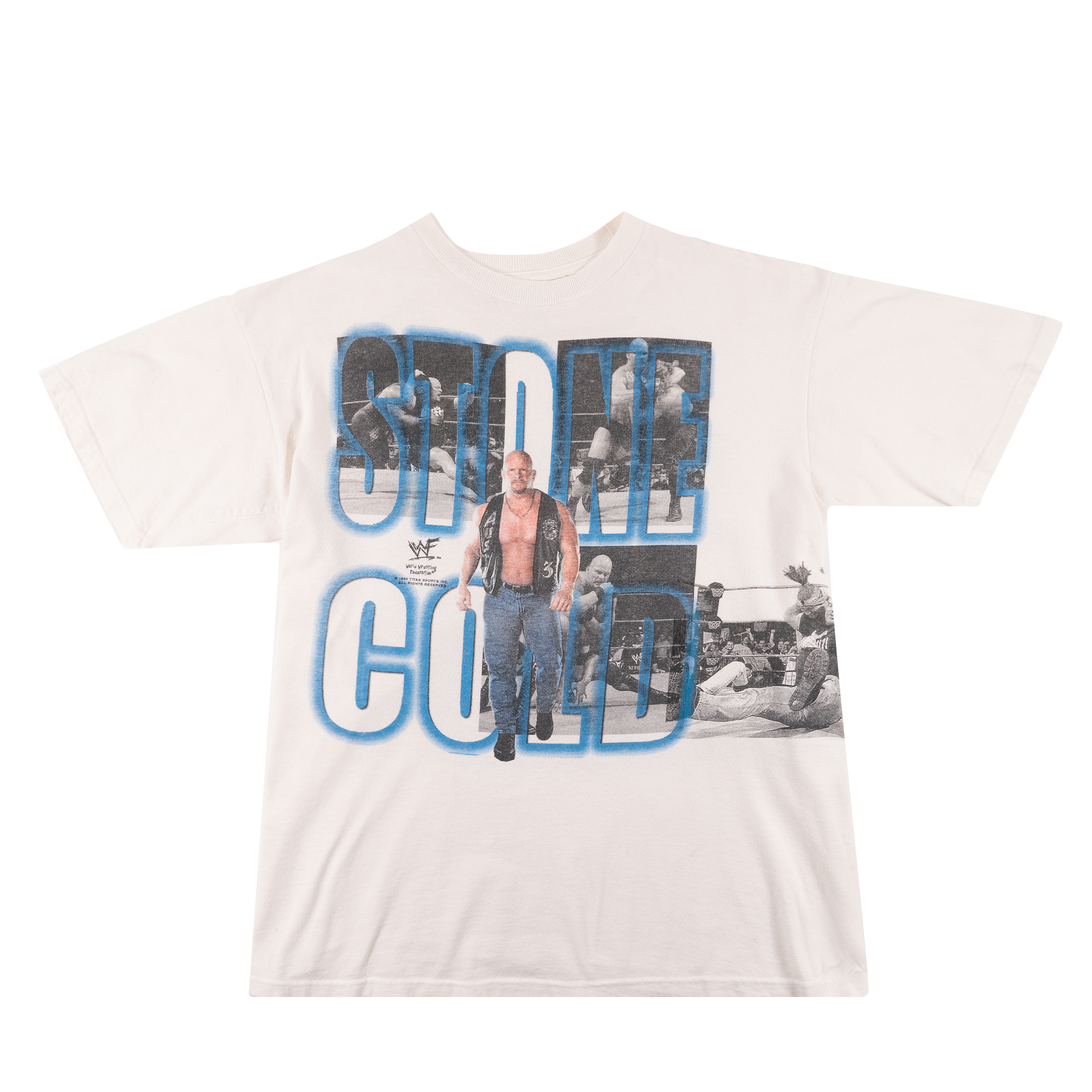 Stone Cold Steve Austin 3:16 All Over Print Blue Grey And Graphic Tee White-PLUS