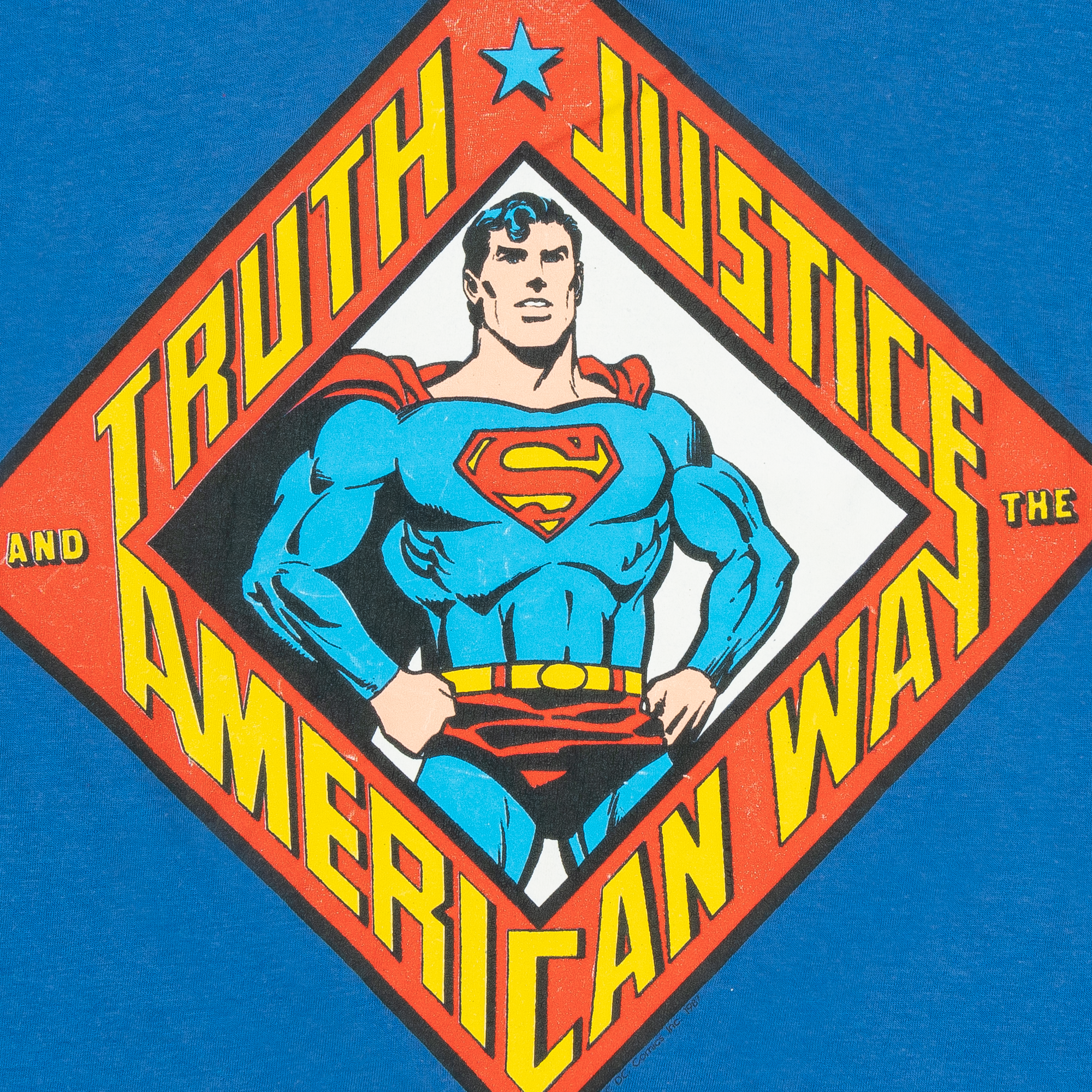 Superman The American Way 1987 DC Comics Tee Blue-PLUS