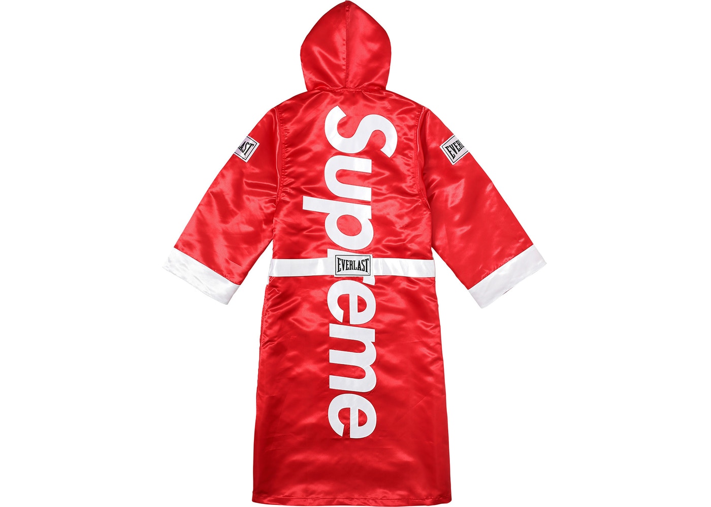 Supreme Everlast Satin Hooded Boxing Robe Red-PLUS