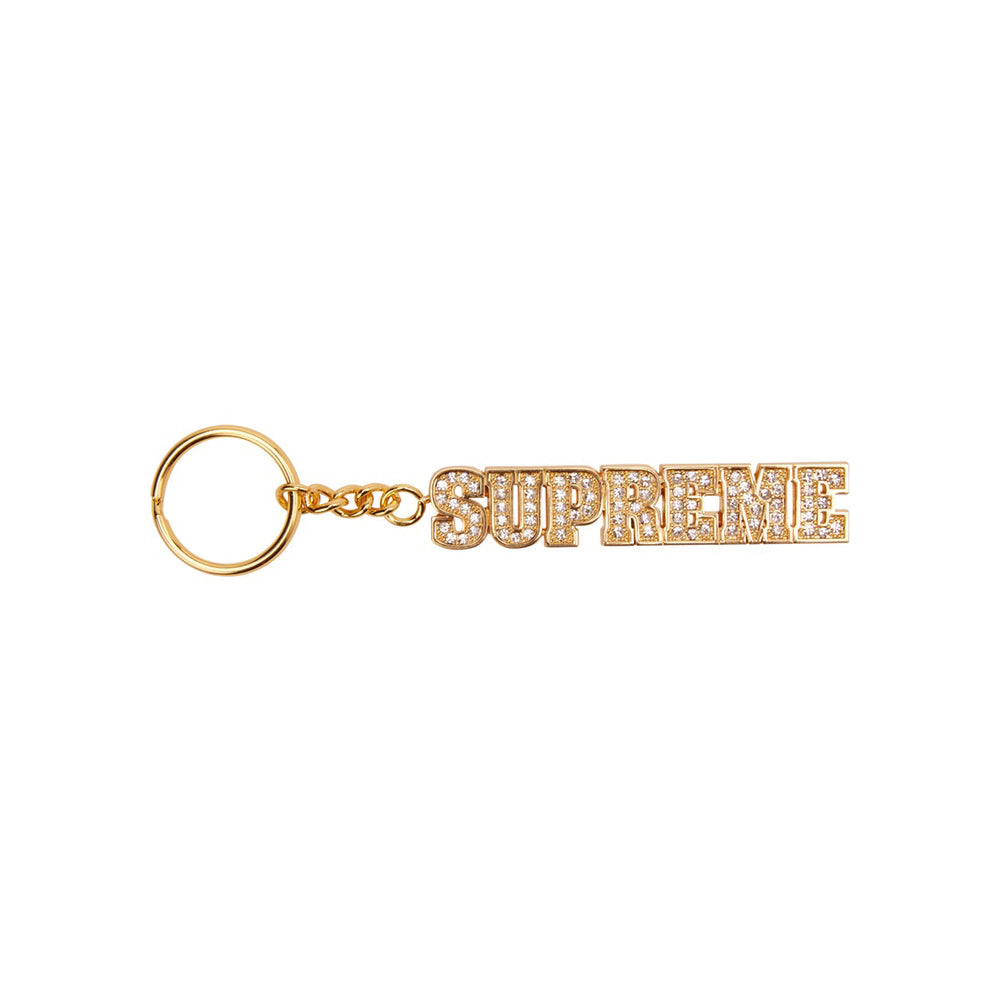 Supreme Block Logo Keychain Gold-PLUS