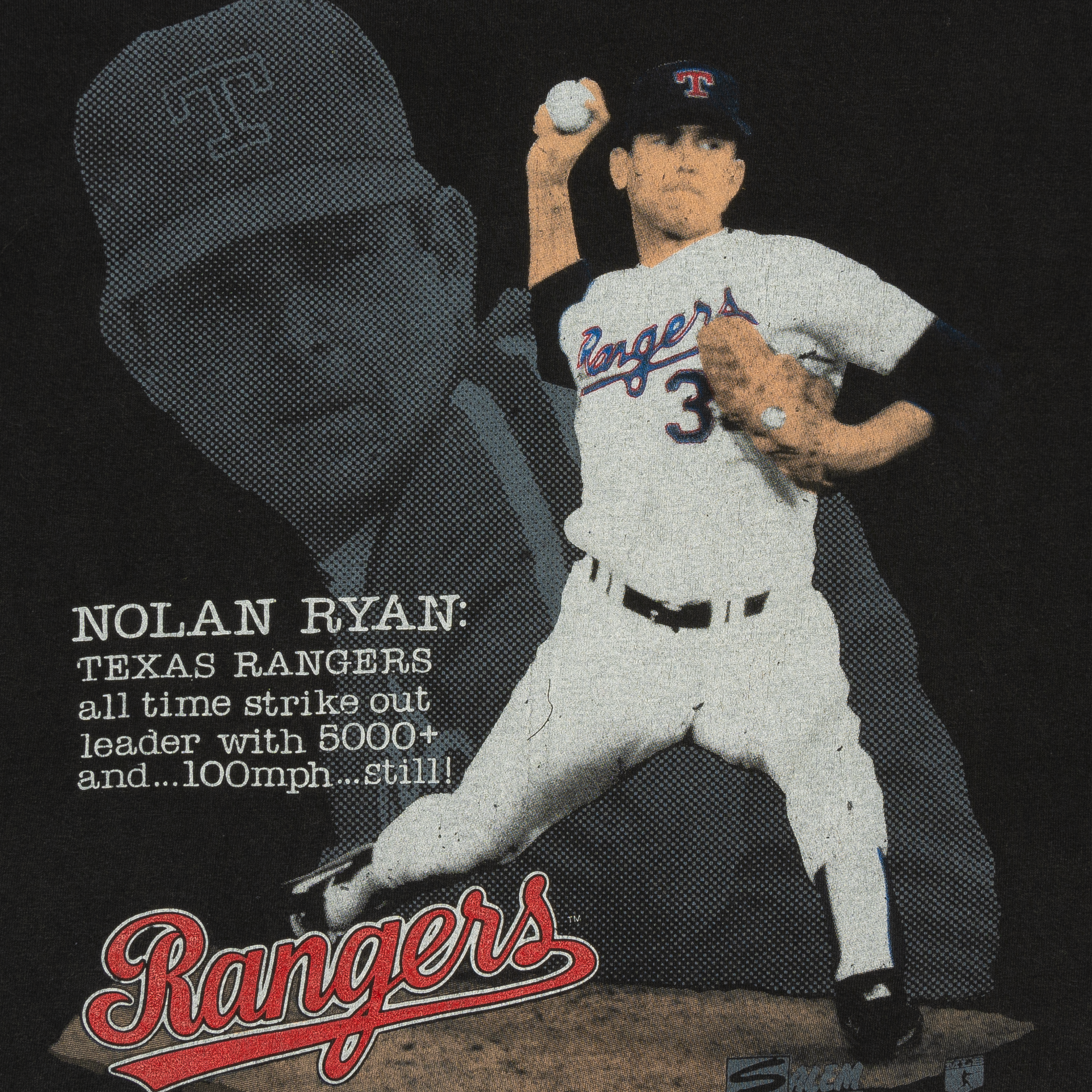 Nolan Ryan Strikeout Leader Salem 1990 MLB Tee Black-PLUS