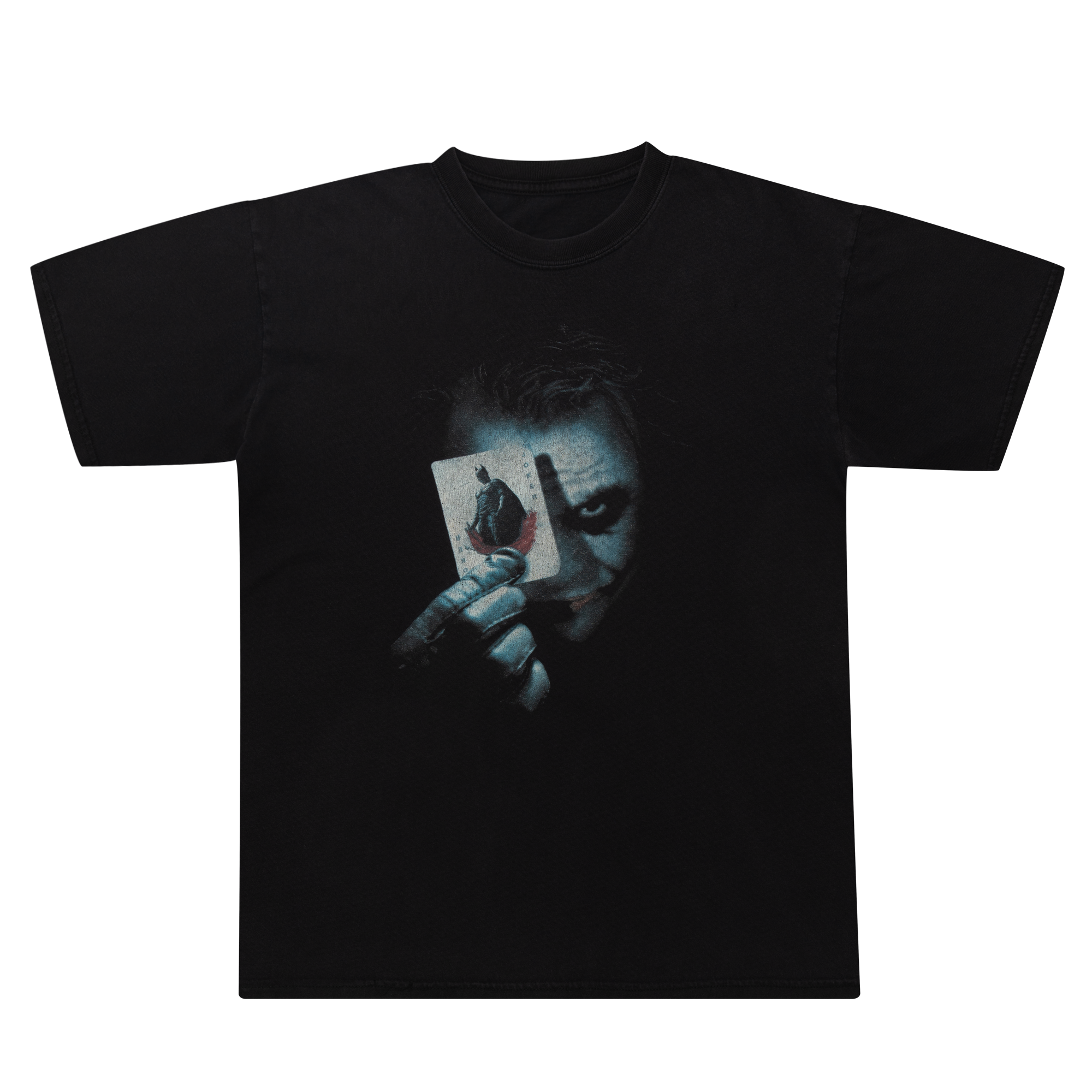 Batman The Dark Knight Joker Face Movie Promo Tee Black-PLUS